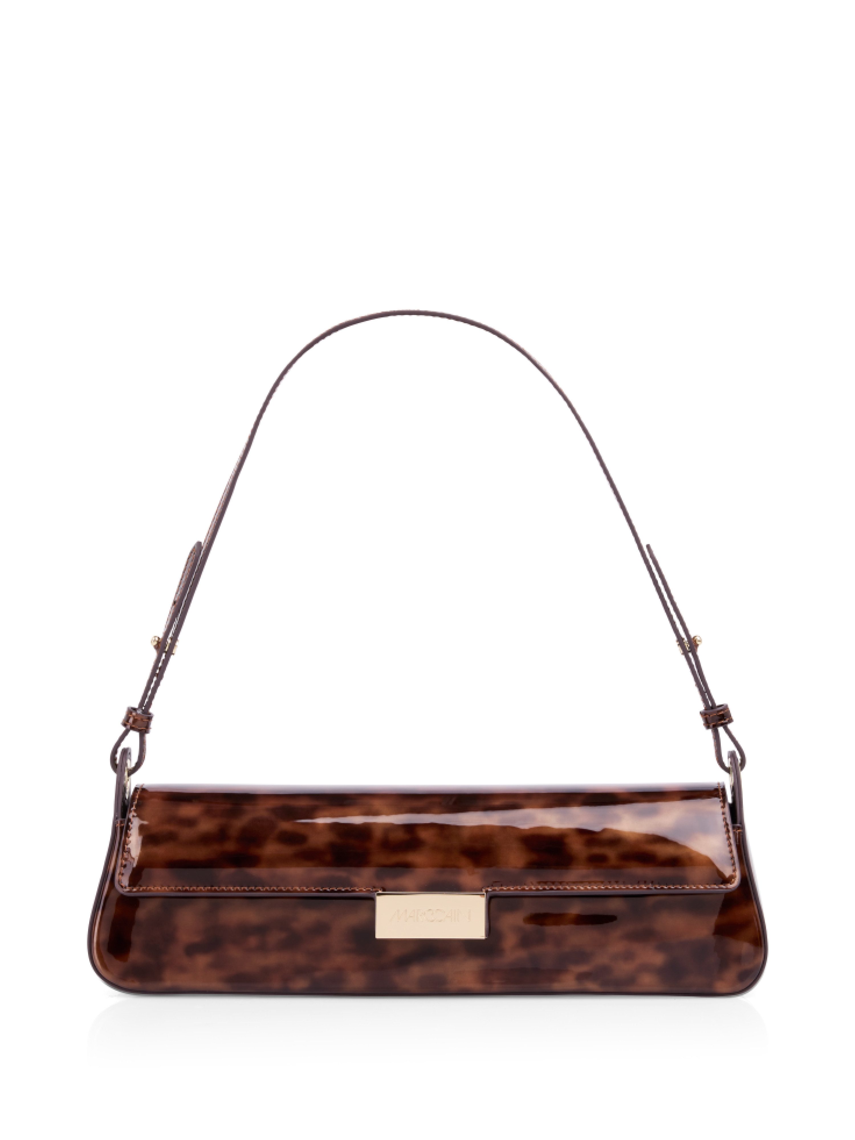 Marc Cain Schultertasche, Damen Abendtasche, Handtasche mit Logoschriftzug