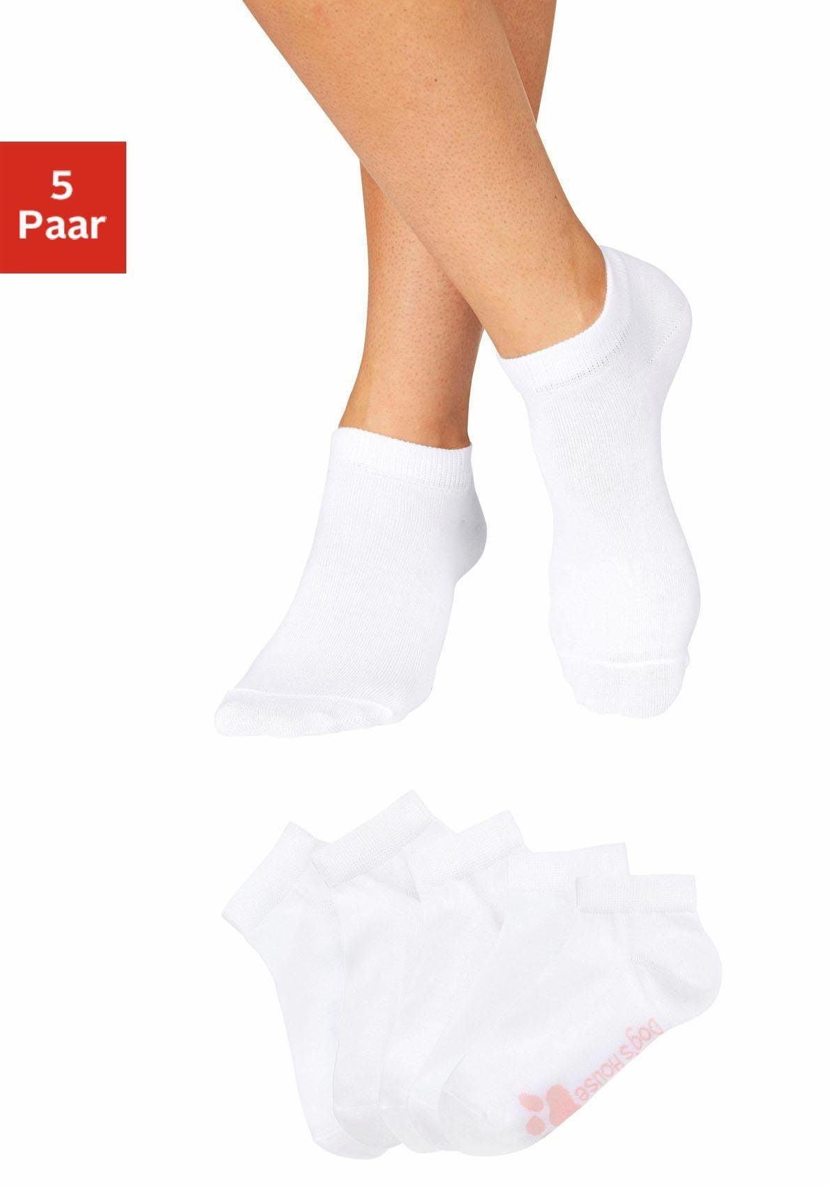 Arizona Sneakersocken Damensocken Motivsocken (Packung, 5-Paar, Gr. 35-38 bis 39-42) mit süßem Pfotendesign unter der Sohle