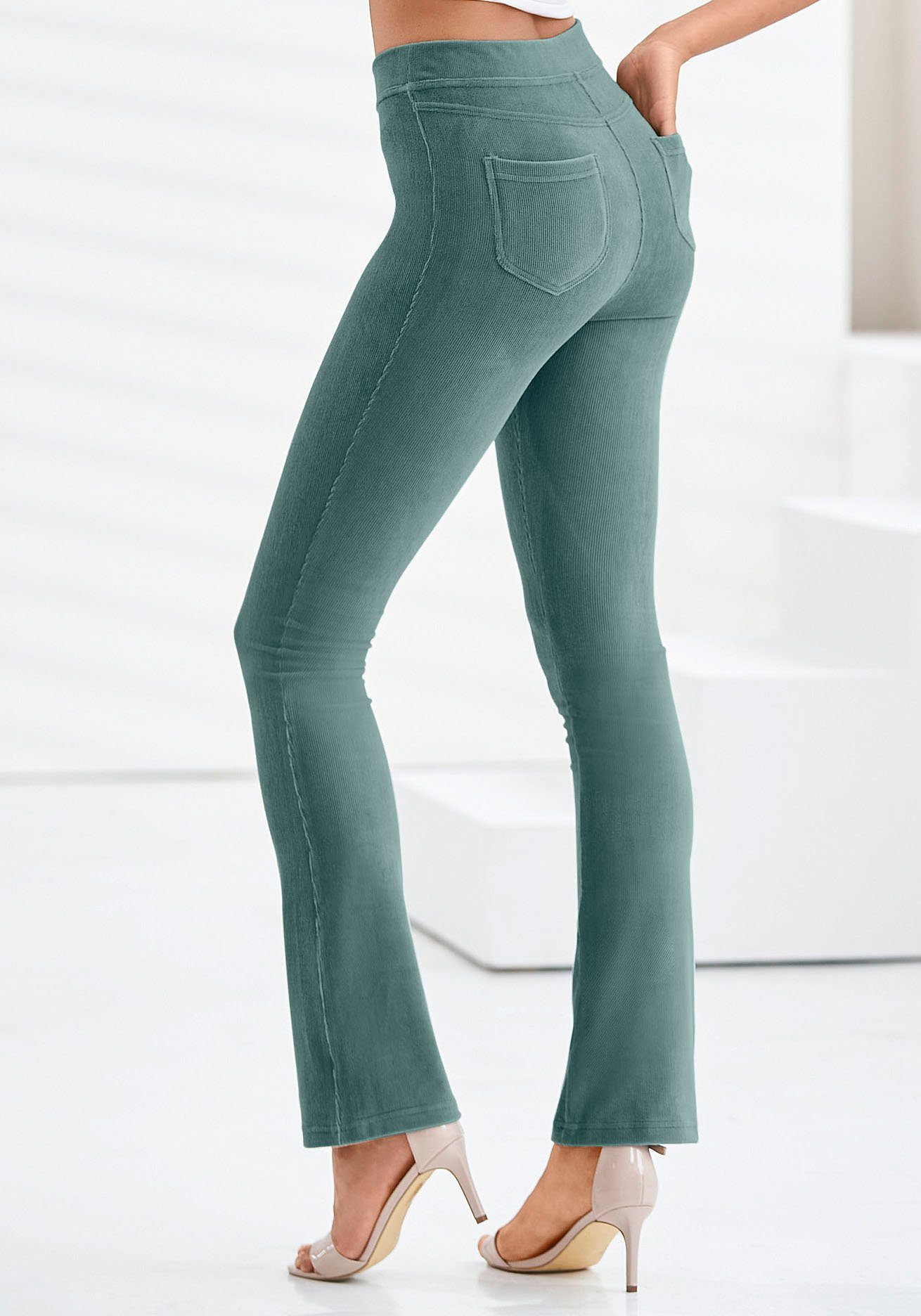 LASCANA Jazzpants aus petrol Loungewear Cord-Optik, Material weichem in