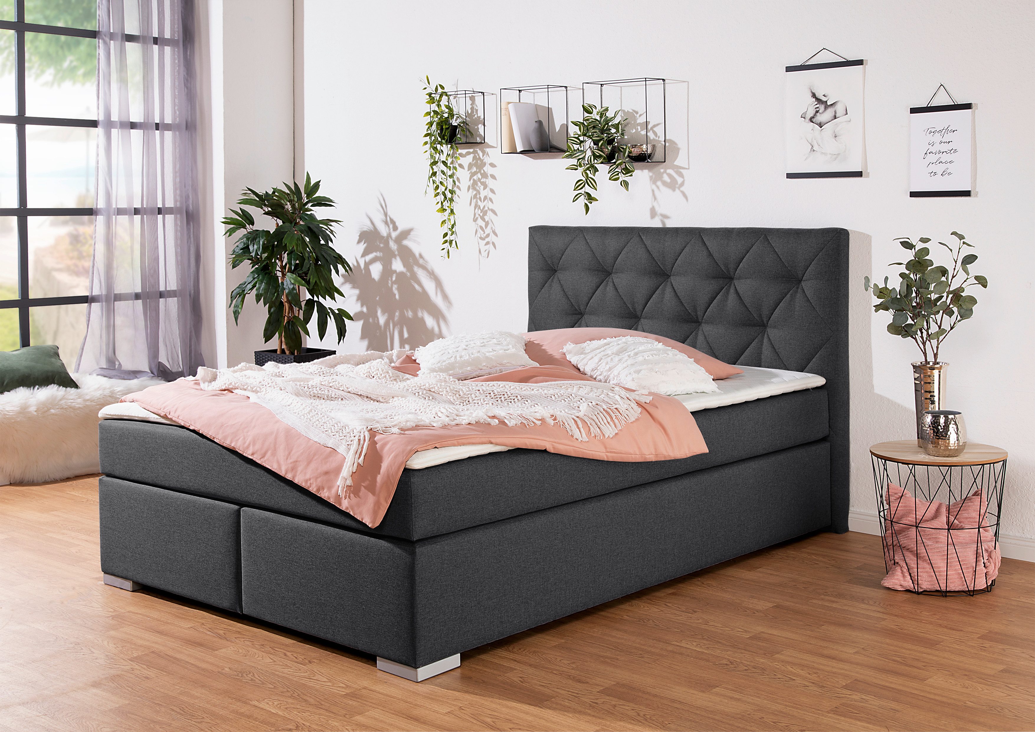 Home affaire Boxbett Tynan, wahlweise mit Bettkasten, in H2, H3 & H4 erhältilich