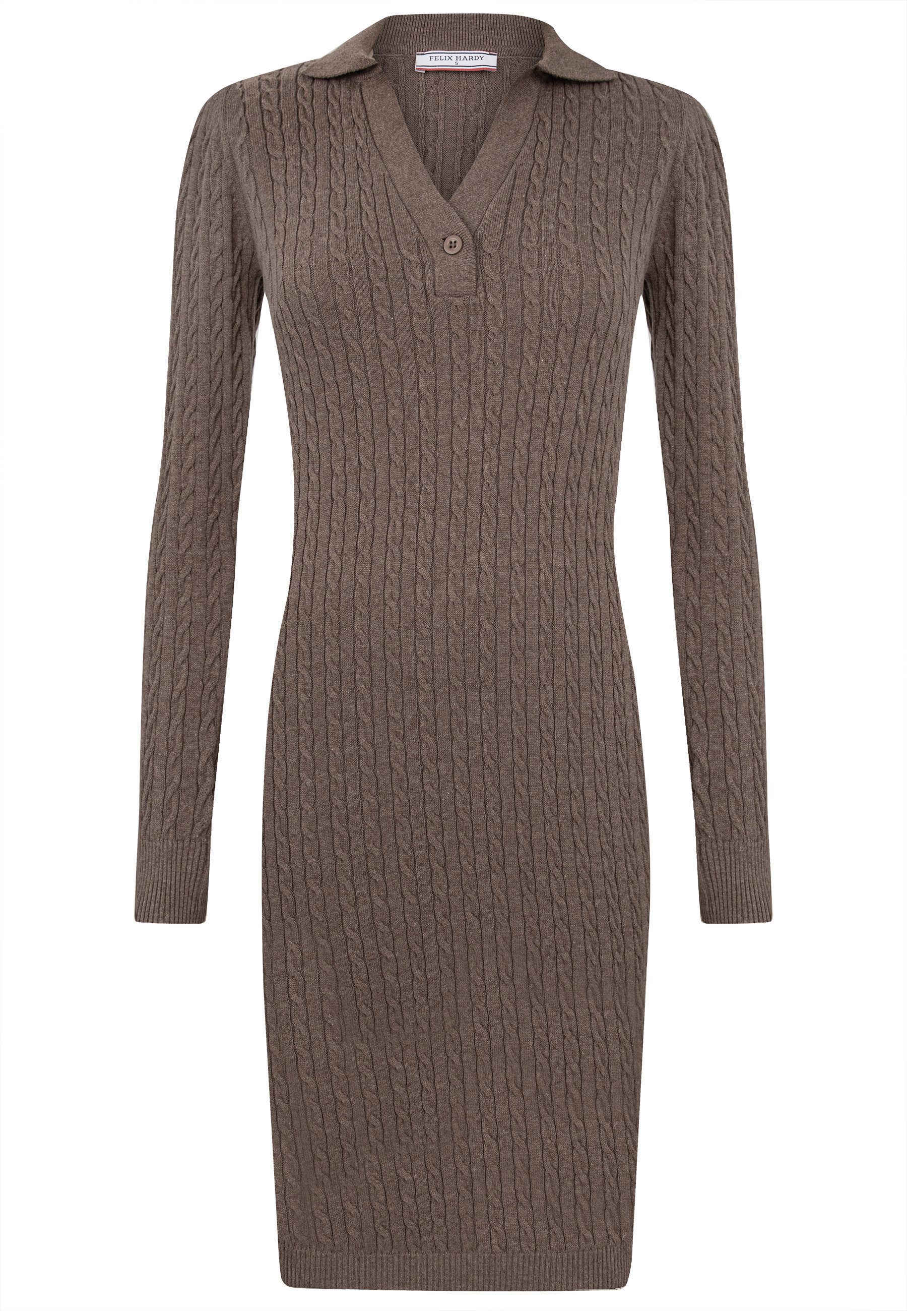 Felix Hardy Strickkleid Langärmeliges Kabelstrickkleid