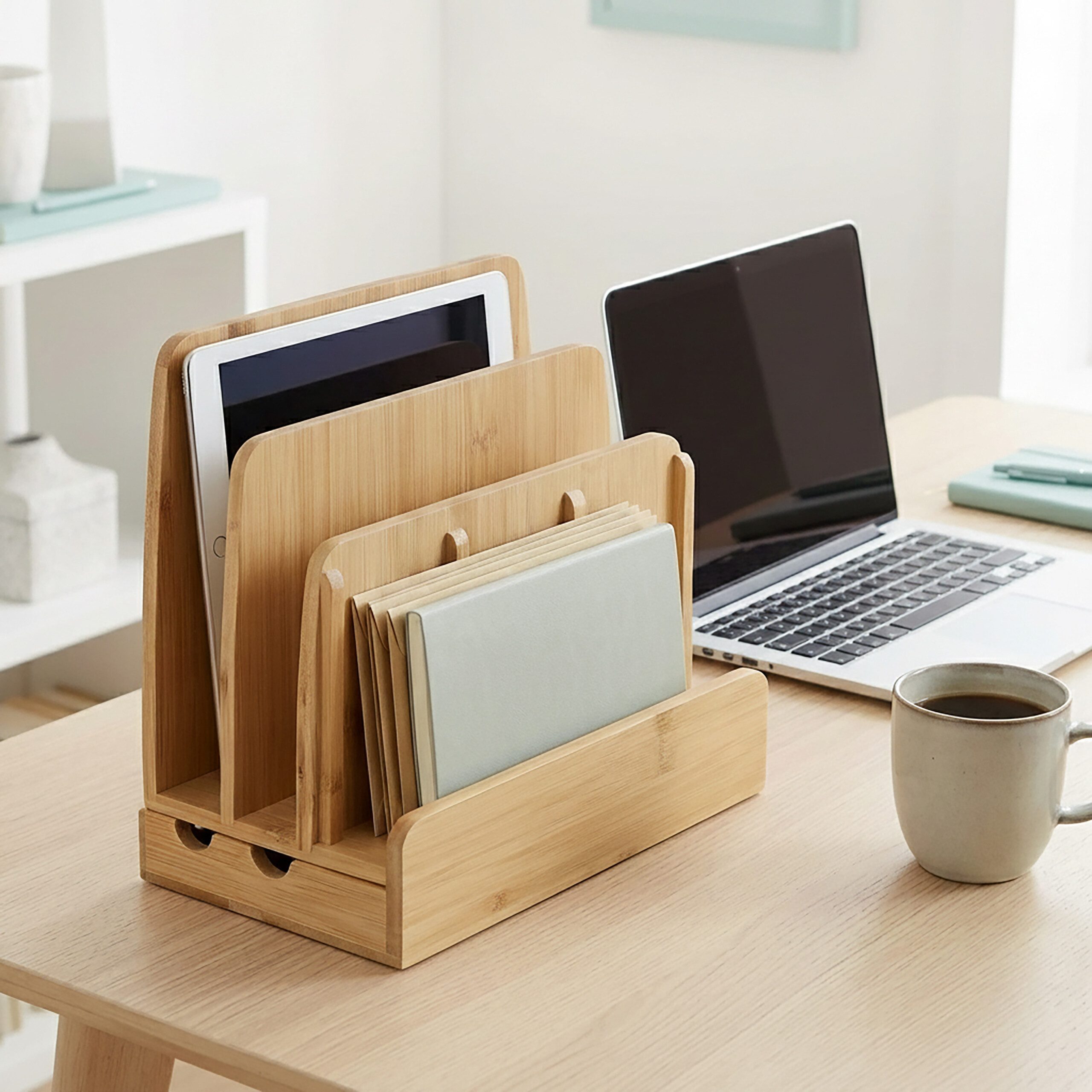 relaxdays Handy-Halterung Ladestation Bambus
