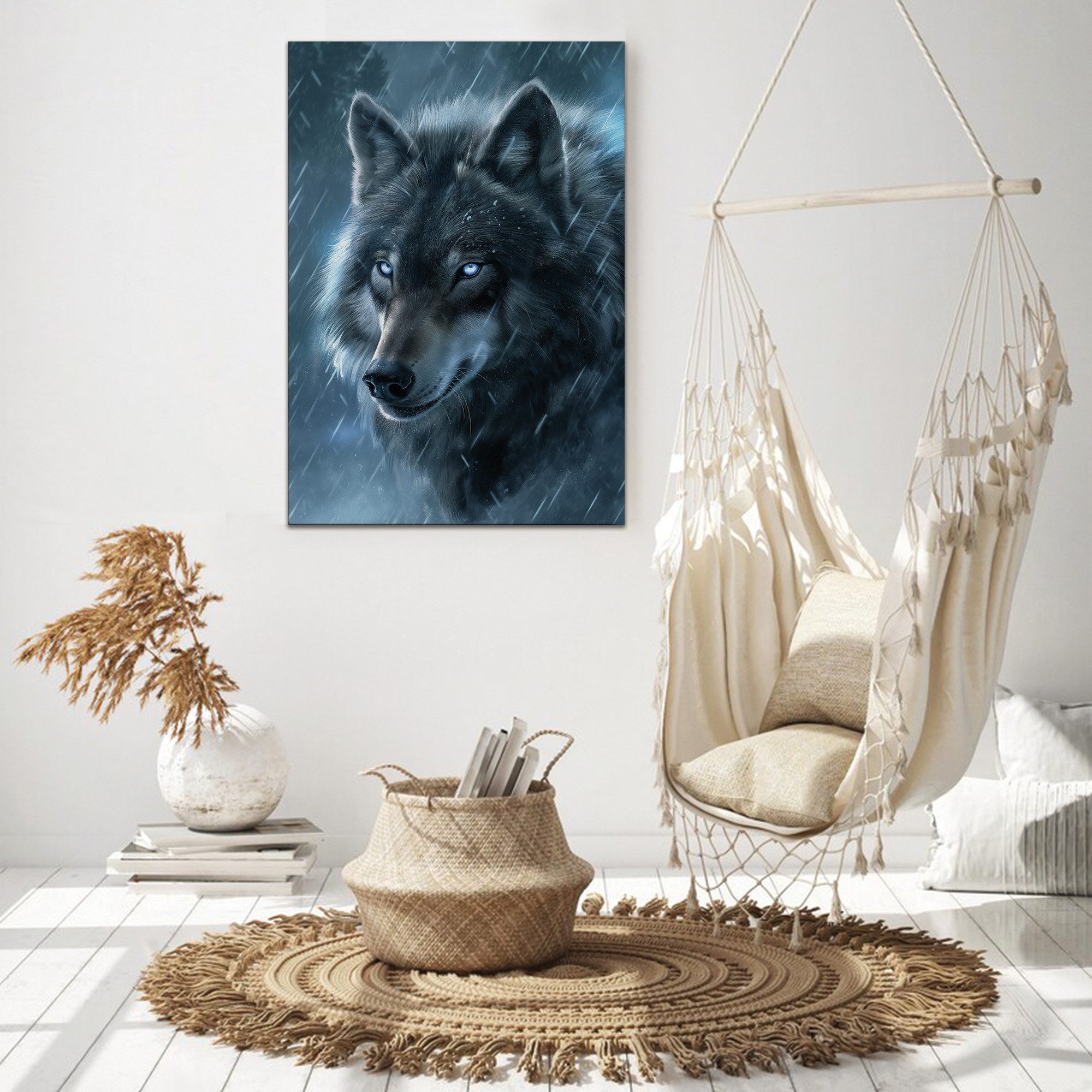 Hustling Sharks Leinwandbild Tier-Bild als XXL Leinwandbild "Der böse Wolf#1" - Tierbild, in 5 unterschiedichen Größen verfügbar