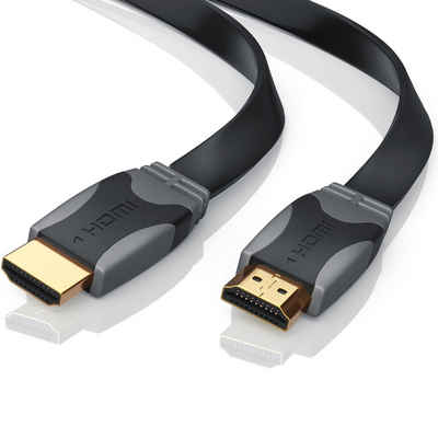 CSL HDMI-Kabel, 1.4a, HDMI Typ A (500 cm), Full HD Flachband-Kabel 1920x1080p 60Hz, 3D, Ethernet, ARC, flach, 5m
