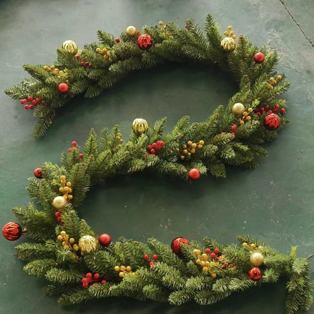 Kunstkranz Weihnachtsgirlande, Tannengirlande, Künstliche Weihnachtskranz, Coonoor, Weihnachtsdeko Girlande für Türen, Bögen, Treppen,Kamin, Haustür – Bild 5 von 5
