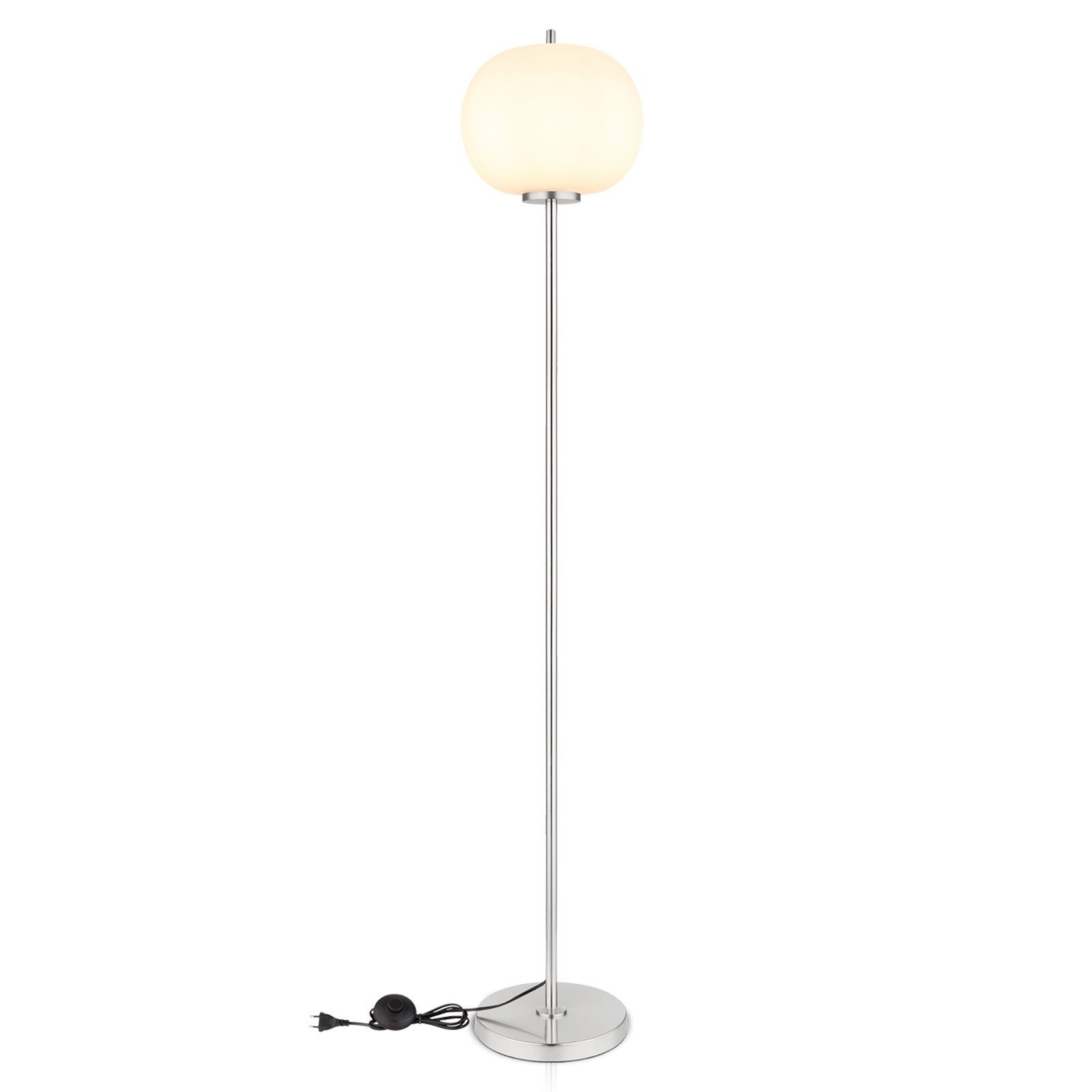 bmf-versand Stehlampe Stehlampe Wohnzimmer Glas Kugel Opal Stehleuchte Schlafzimmer Modern, Leselampe, ohne Leuchtmittel, Wohnzimmerlampe stehend
