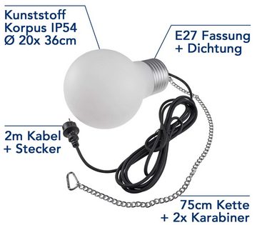 ChiliTec Pendelleuchte Design Hängeleuchte Glühbirne 230V Schutzkontaktstecker