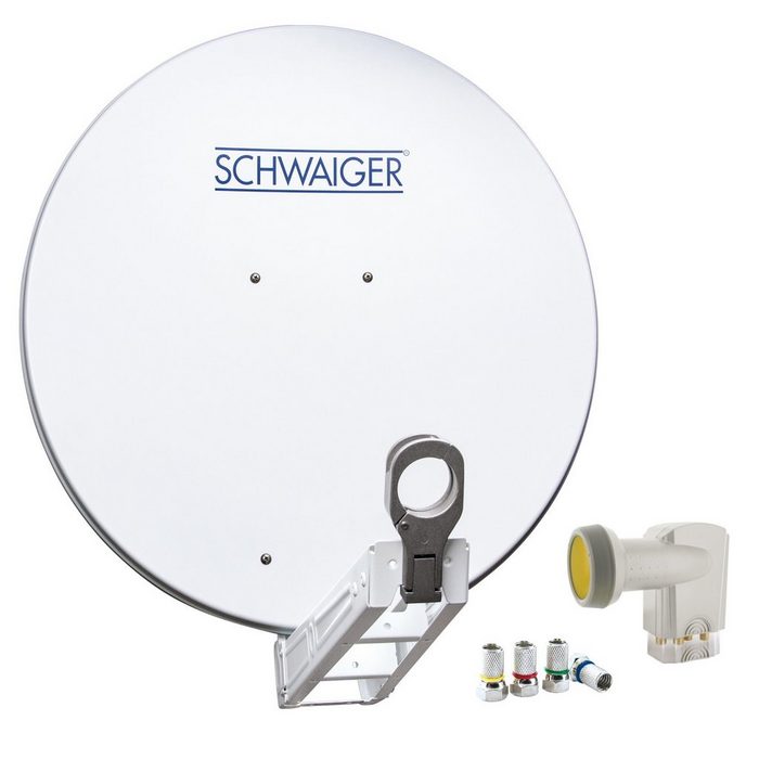 Schwaiger 714623 SAT-Antenne (75 cm Aluminium Quad LNB hellgrau)