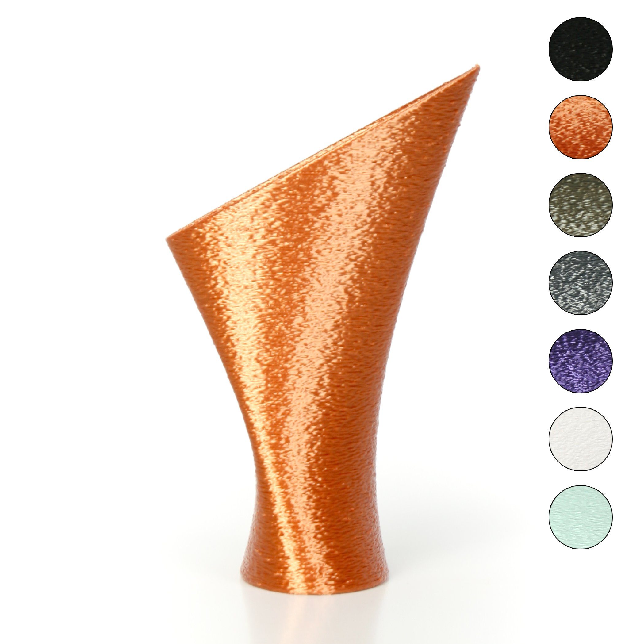 Kreative Feder Dekovase Designer Vase Dekorative aus Blumenvase – Bronze & bruchsicher aus Bio-Kunststoff, nachwachsenden Rohstoffen; wasserdicht