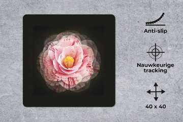 MuchoWow Gaming Mauspad Blume - Kamelie - Rosa (1-St), Mousepad mit Rutschfester Unterseite, Gaming, 40x40 cm, XXL, Großes