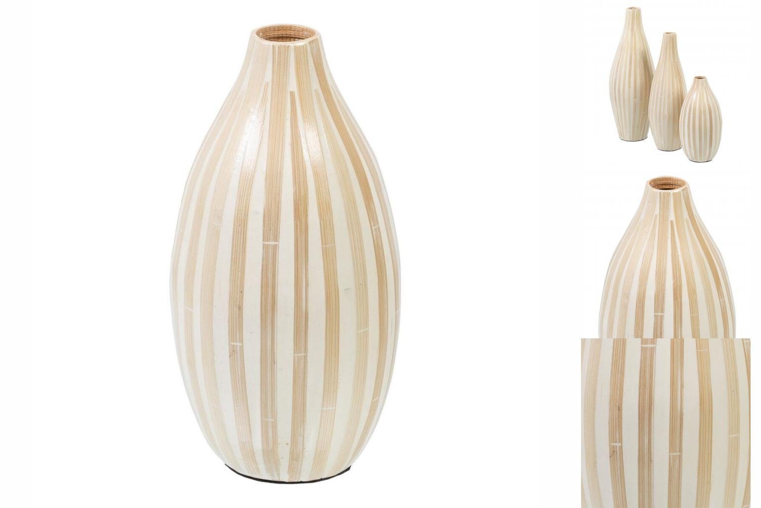Bigbuy Dekovase Vase Beige Bambus 15 x 15 x 30 cm