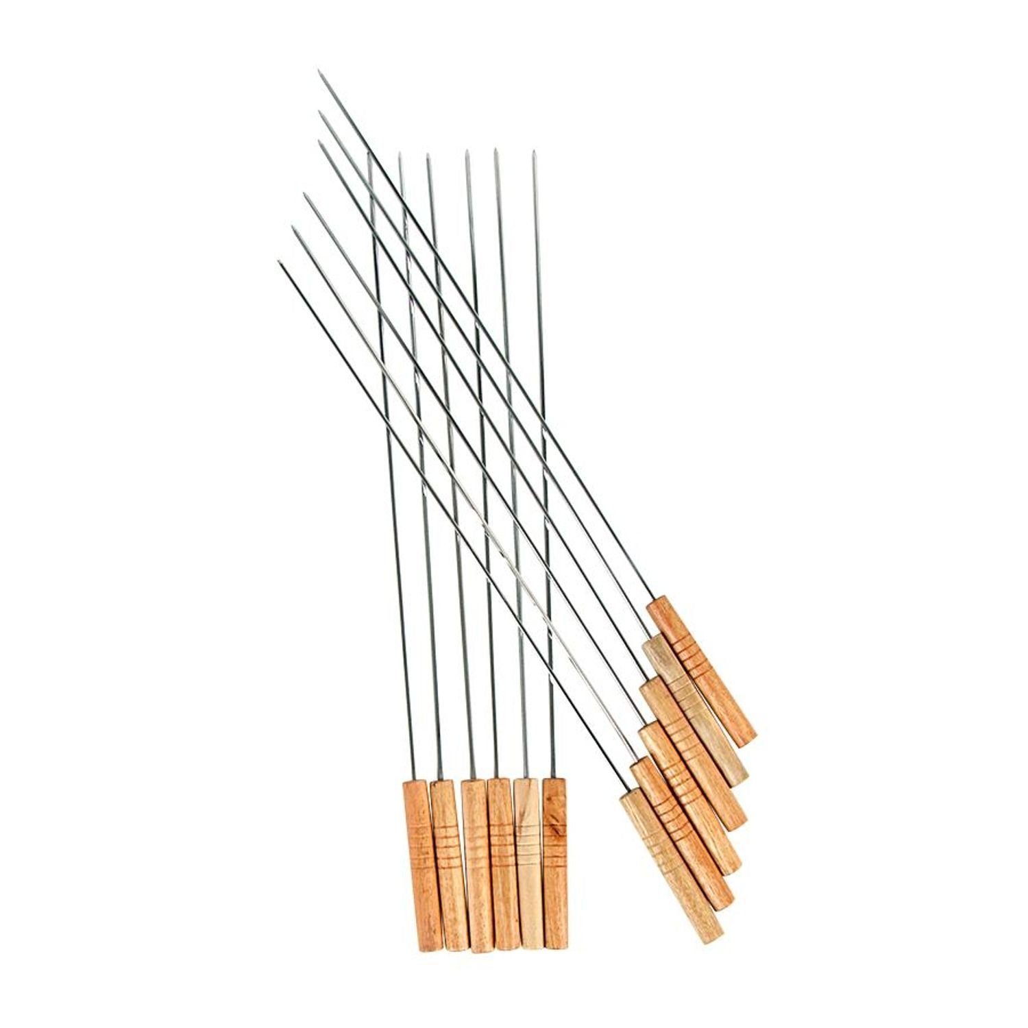 BURI Grillspieß BBQ Grillspieße 12er-Set 48cm Schaschlikspieße Fleischspieße Schaschli