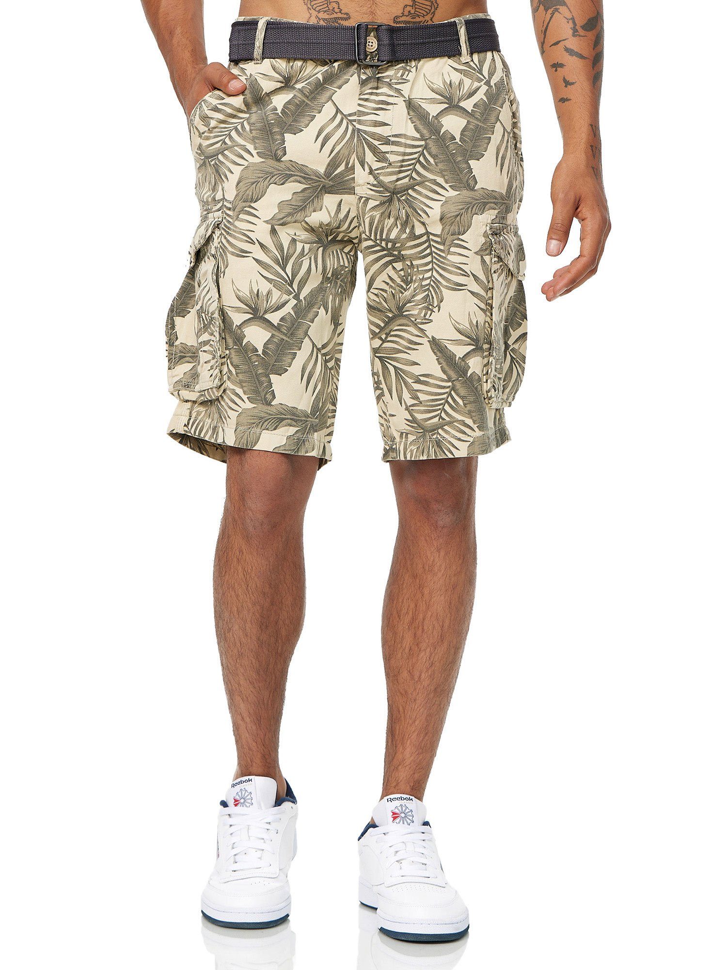 Tazzio Cargoshorts A201 Cargo Shorts inkl. abnehmbarem Gürtel beige