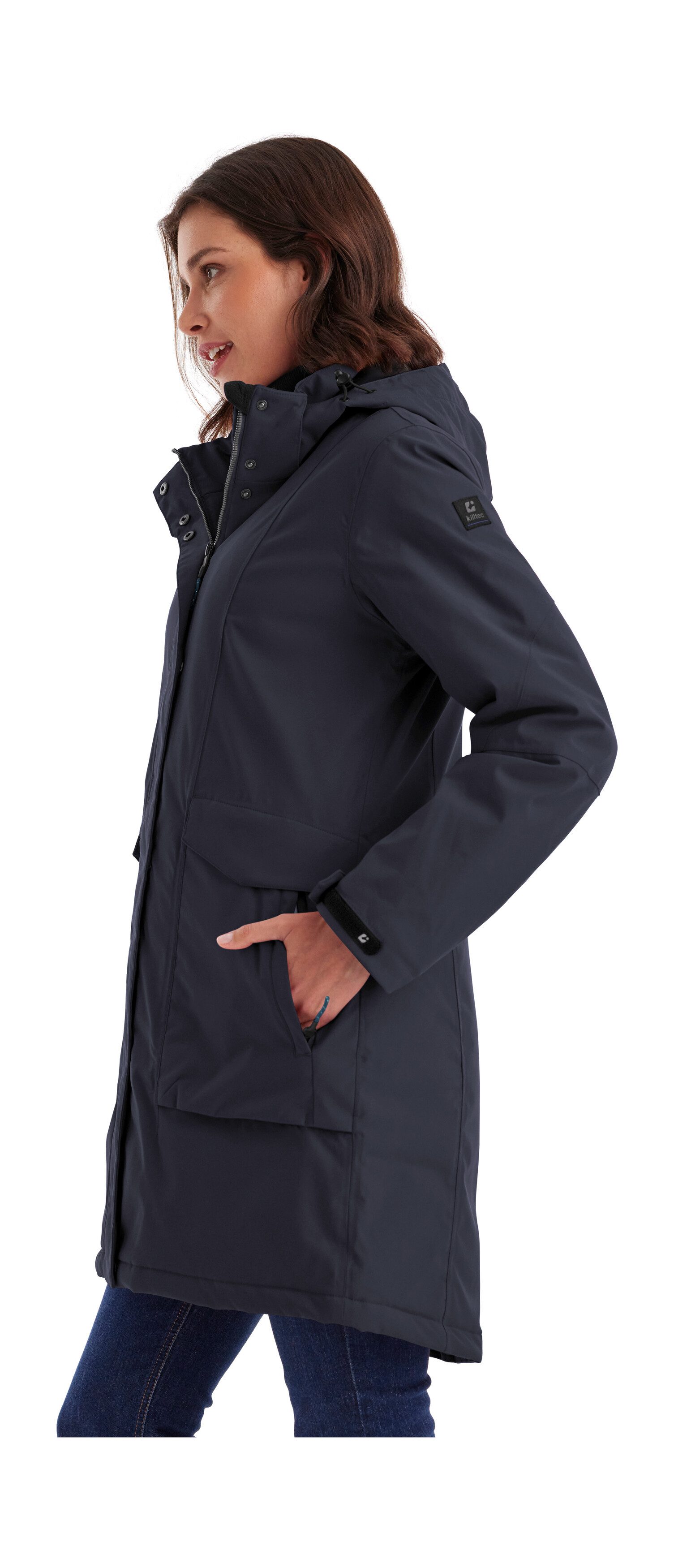 Killtec Parka Damen Funktionsparka Wasserdichter, atmungsaktiver Damenparka mit abnehmbarer Kapuze