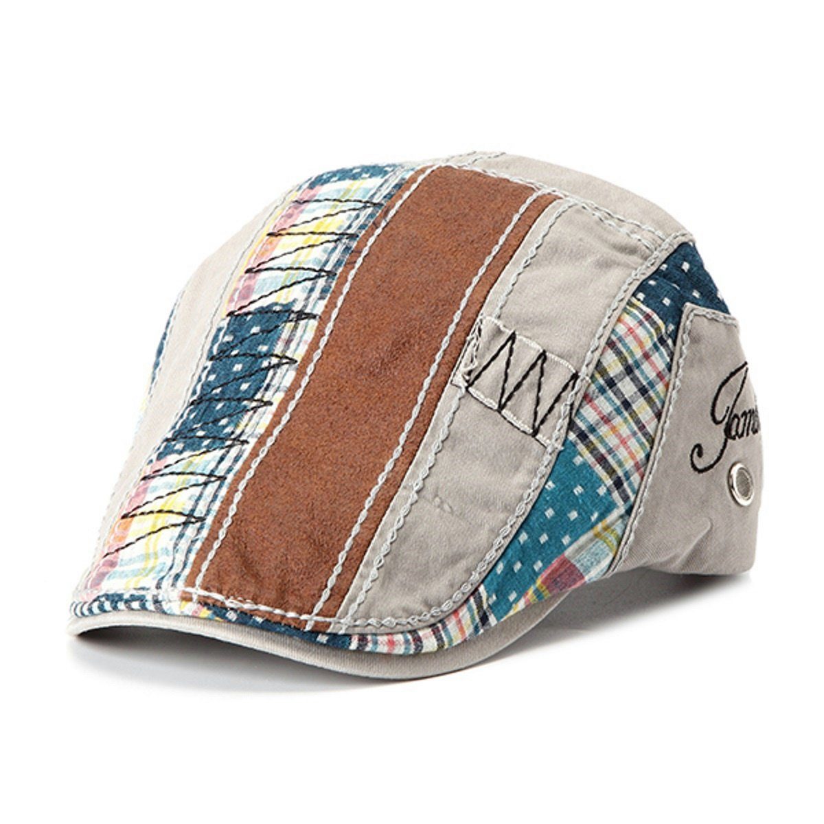 Sporty Flat Cap Gatsby Patch Schirmmütze mit Schirm Schiebermütze