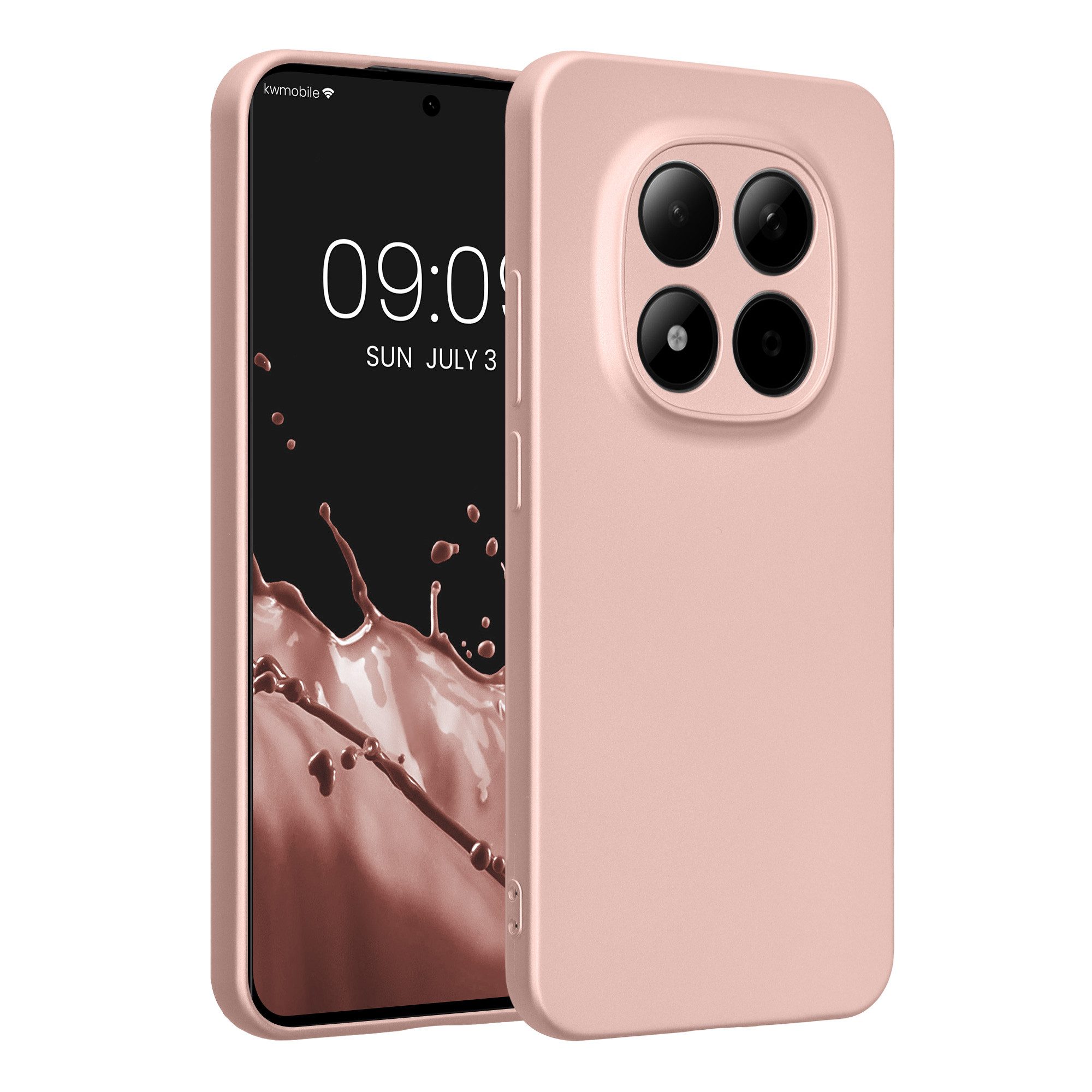 kwmobile Smartphone-Hülle Handyhülle für Xiaomi Redmi Note 15 Pro 5G Hülle, weiche Silikon Case metallisch schimmernd - Schutzhülle Cover