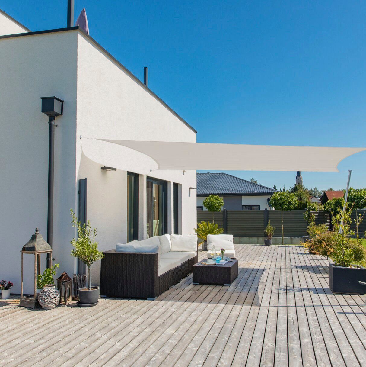 Windhager Cannes rectangular sunshade, 4x5m, grey