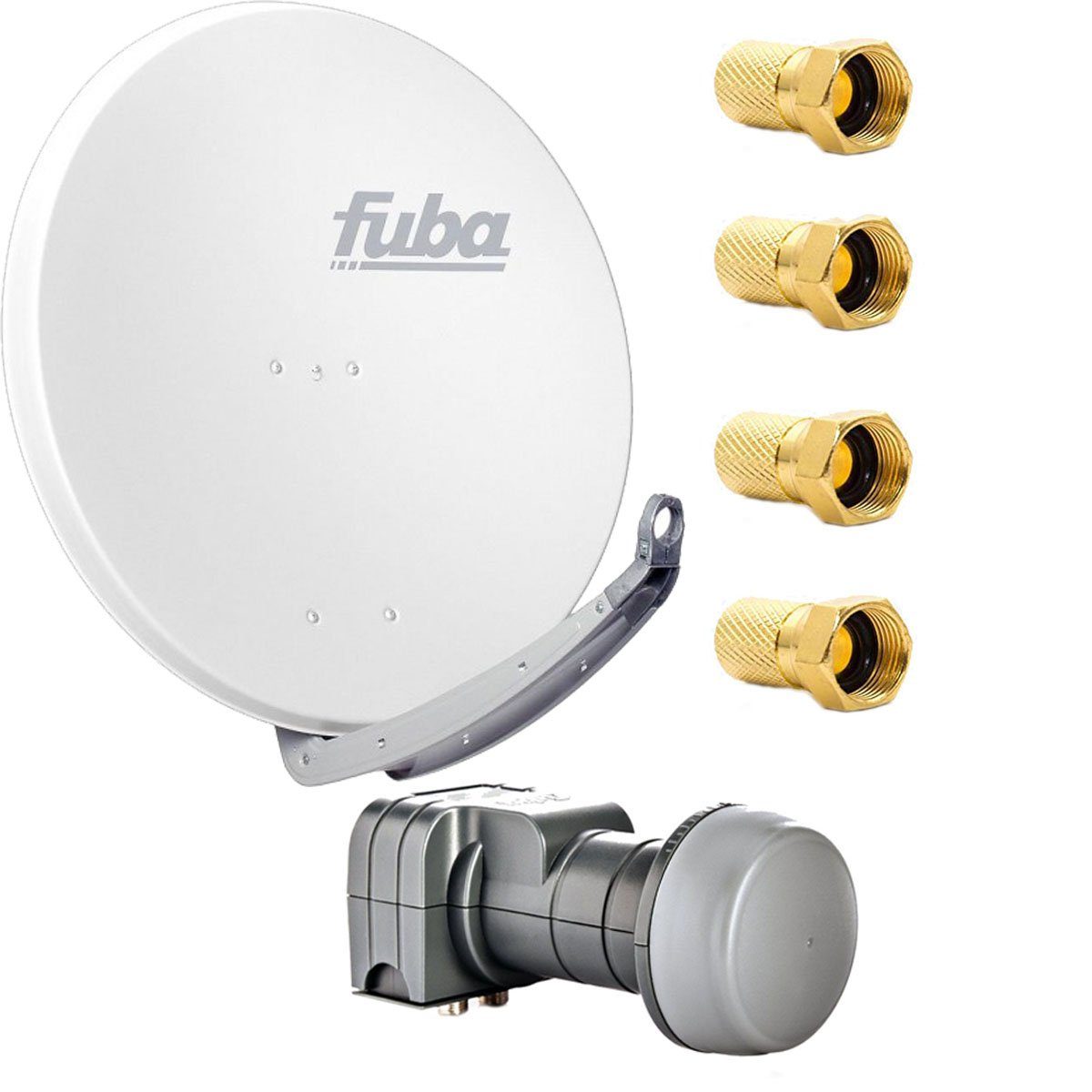 fuba Digital Sat Anlage DAA 850 W Weiß 85 cm Alu Weiss DEK 217 Twin LNB SAT-Antenne
