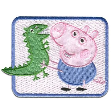 Mono-Quick Aufnäher Bügelbild, Aufbügler, Applikationen, Patches, Flicken, zum aufbügeln, Polyester, Peppa Pig Set 3 Stück - Größe: 7,7 x 5,8 cm