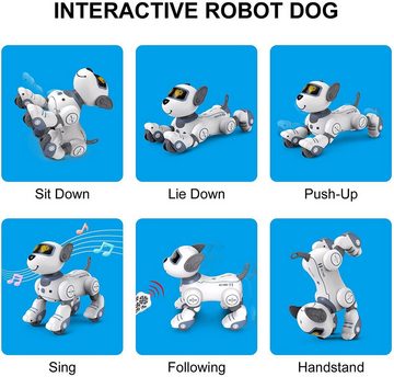DTC GmbH Robotertier Intelligenter Stunt-Roboter,Neue cool Roboterhund-Begleitenspielzeug, programmierbarer Roboter-Welpe,intelligenter interaktiver Spielzeug