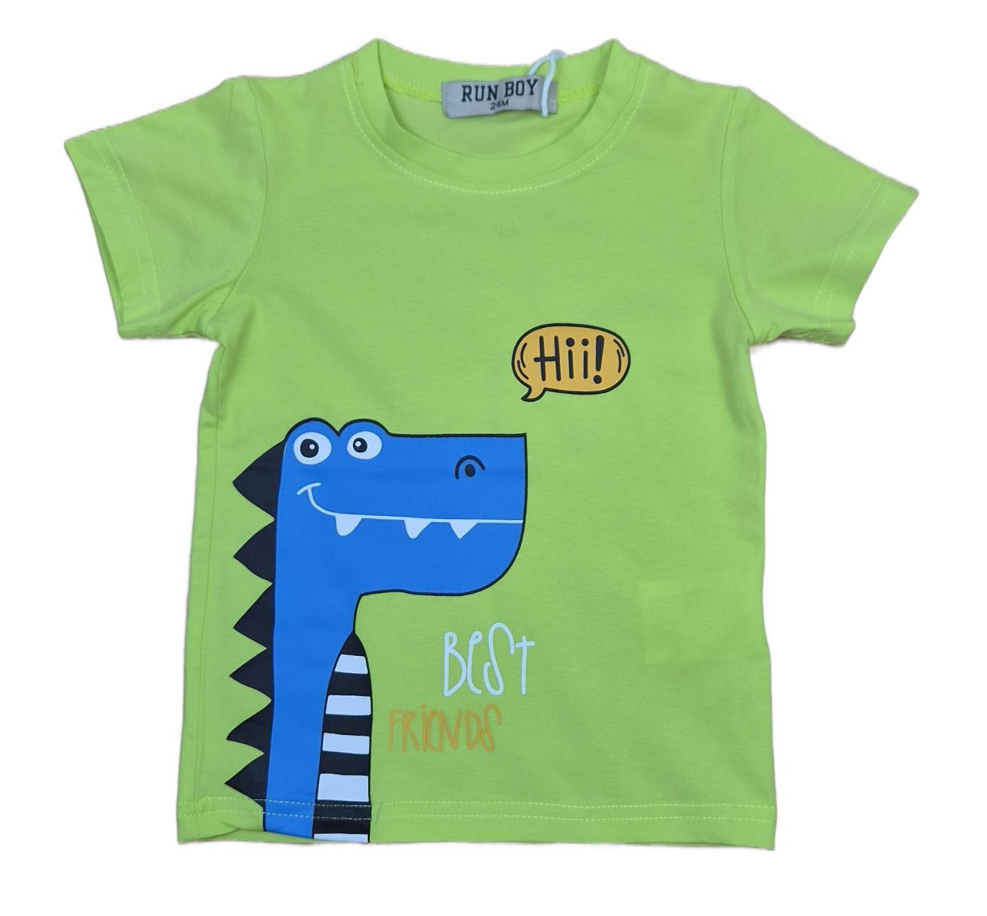 Fashion Boy Jeanslatzhose Overall Jungen Baby-Set: T-Shirt & Latzshorts JS3979e (Set, Jeans-Latzhose & T-Shirt)