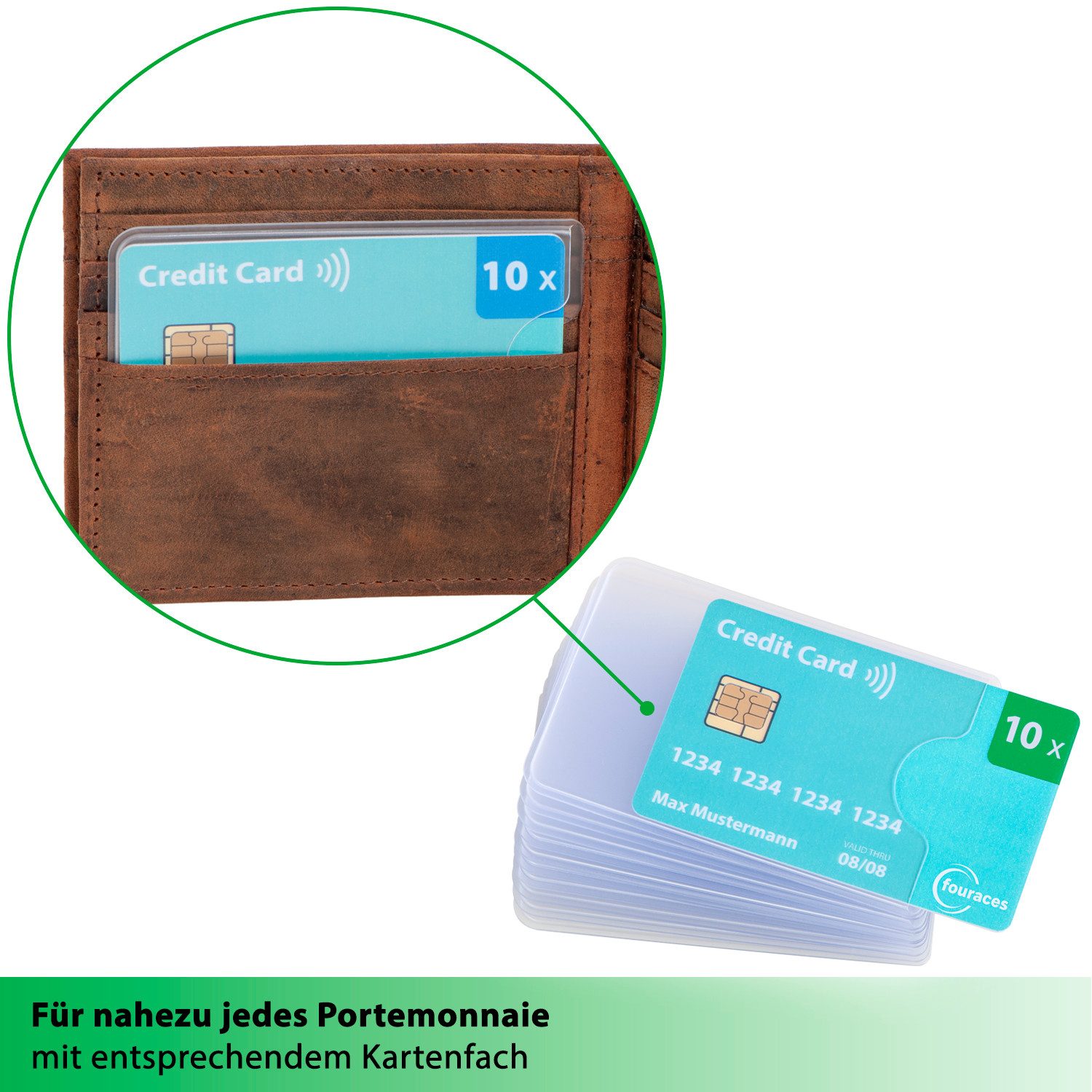 fouraces Etui Kreditkartenhüllen 10 Stück geschlossene Front günstig online kaufen