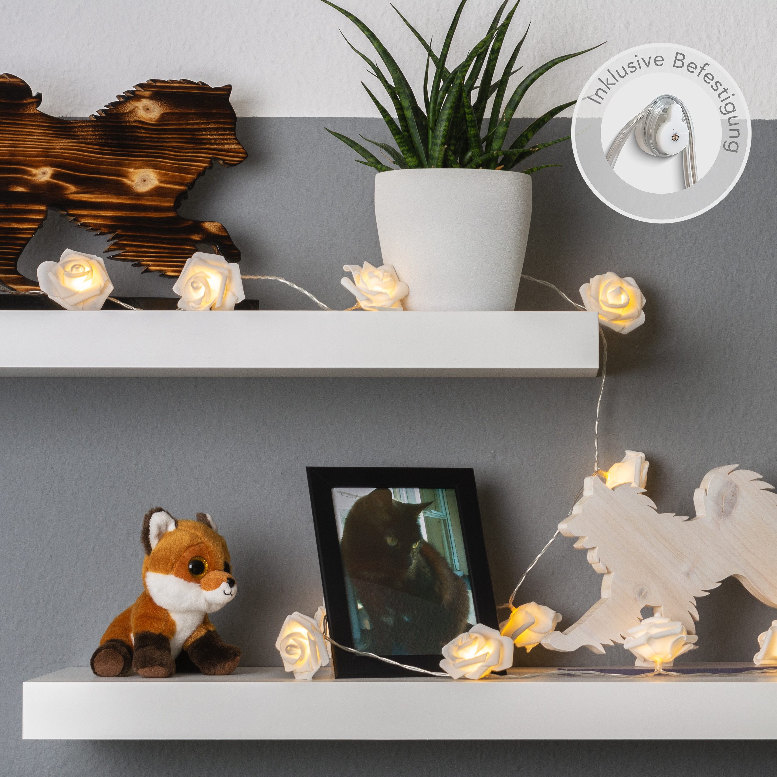 COZY HOME LED-Lichterkette Rosen Lichterkette Batterie günstig online kaufen
