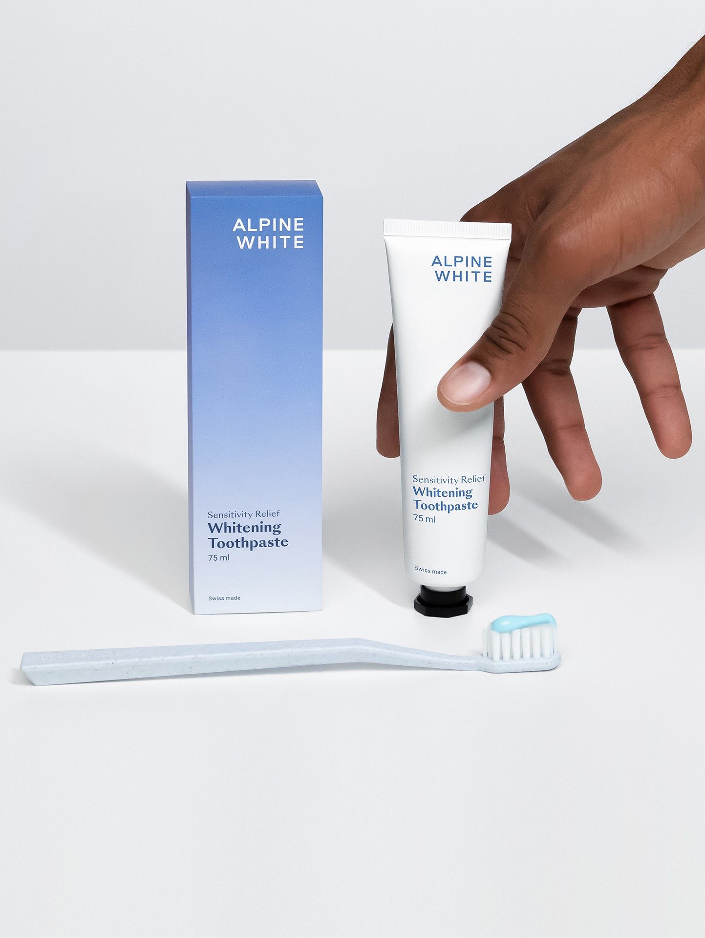 ALPINE WHITE Zahnpasta Sensitivity Relief, mit Calziumcarbonat und Hydroxylapatit