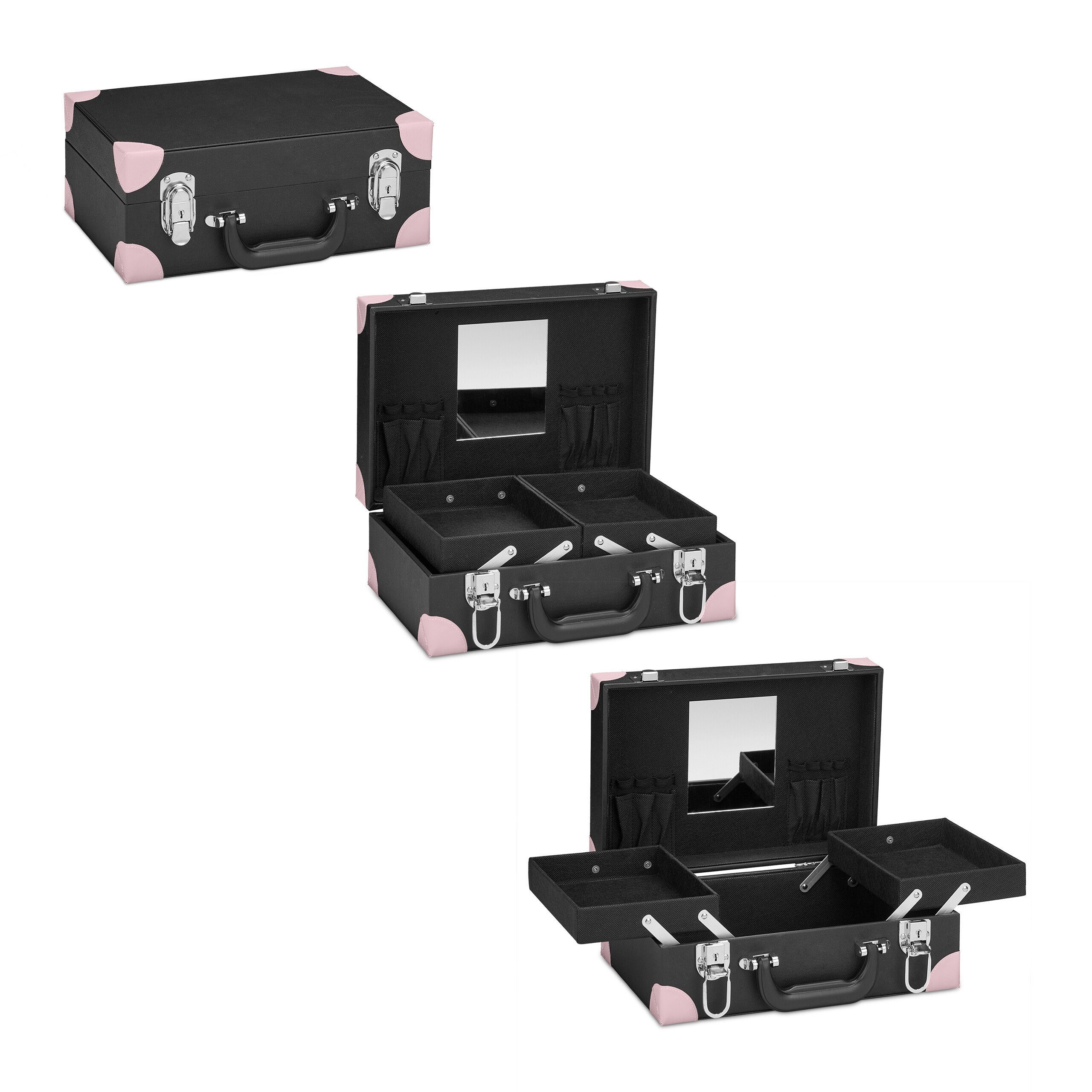 relaxdays Kosmetikkoffer mit Spiegel