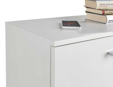 Kommode Sideboard SOLO, B 71 x H 76 cm, weiß, 2 Schubladen, 2 Türen, 1 Einlegeboden