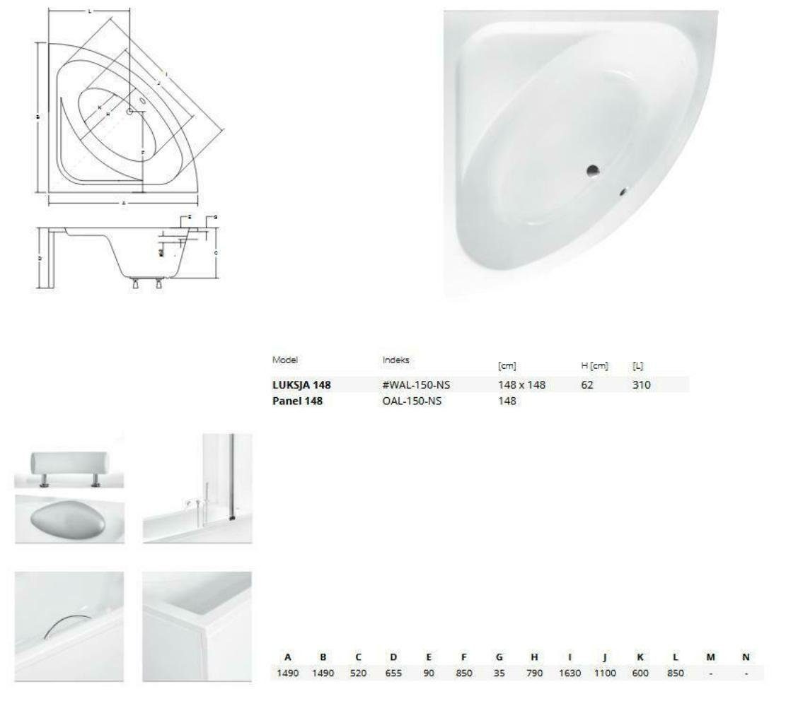 Xlmoebel Badewanne Eckwanne aus Acryl mit modernem Design, (1-tlg), Hergestellt in Europa
