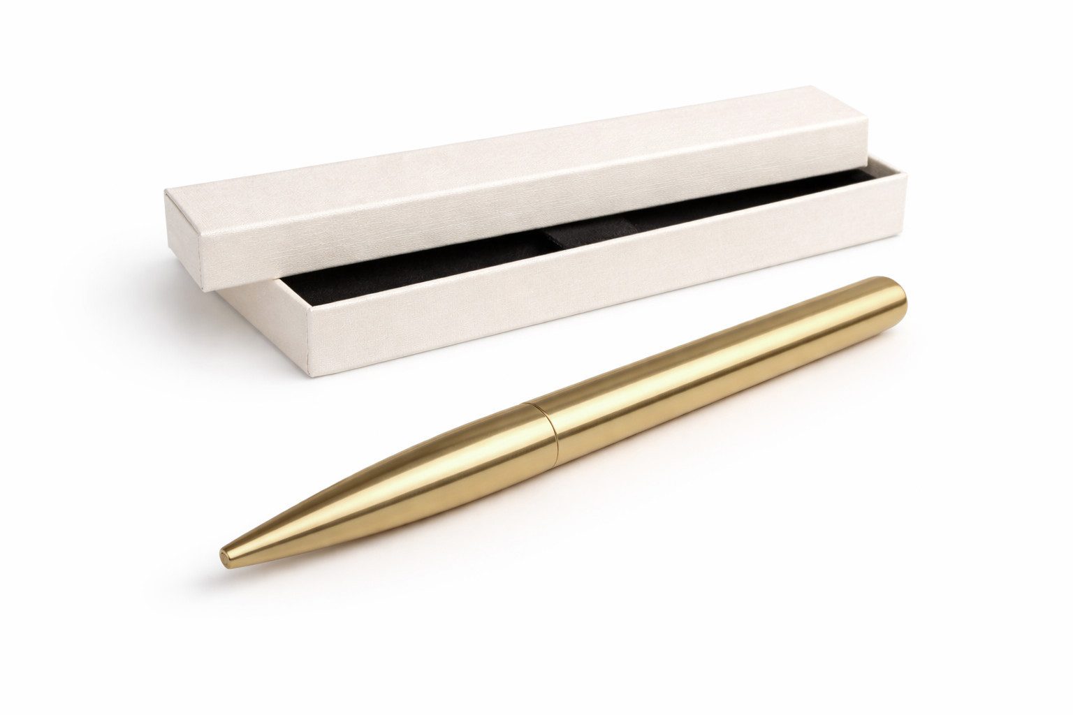 Dany Marcus Drehkugelschreiber Edelstahl-Kugelschreiber, Gold Matt, Elegantes Design, in Geschenkbox, (Set, Kugelschreiber mit Geschenkbox), inkl. Geschenkbox, mit Mine in schwarz