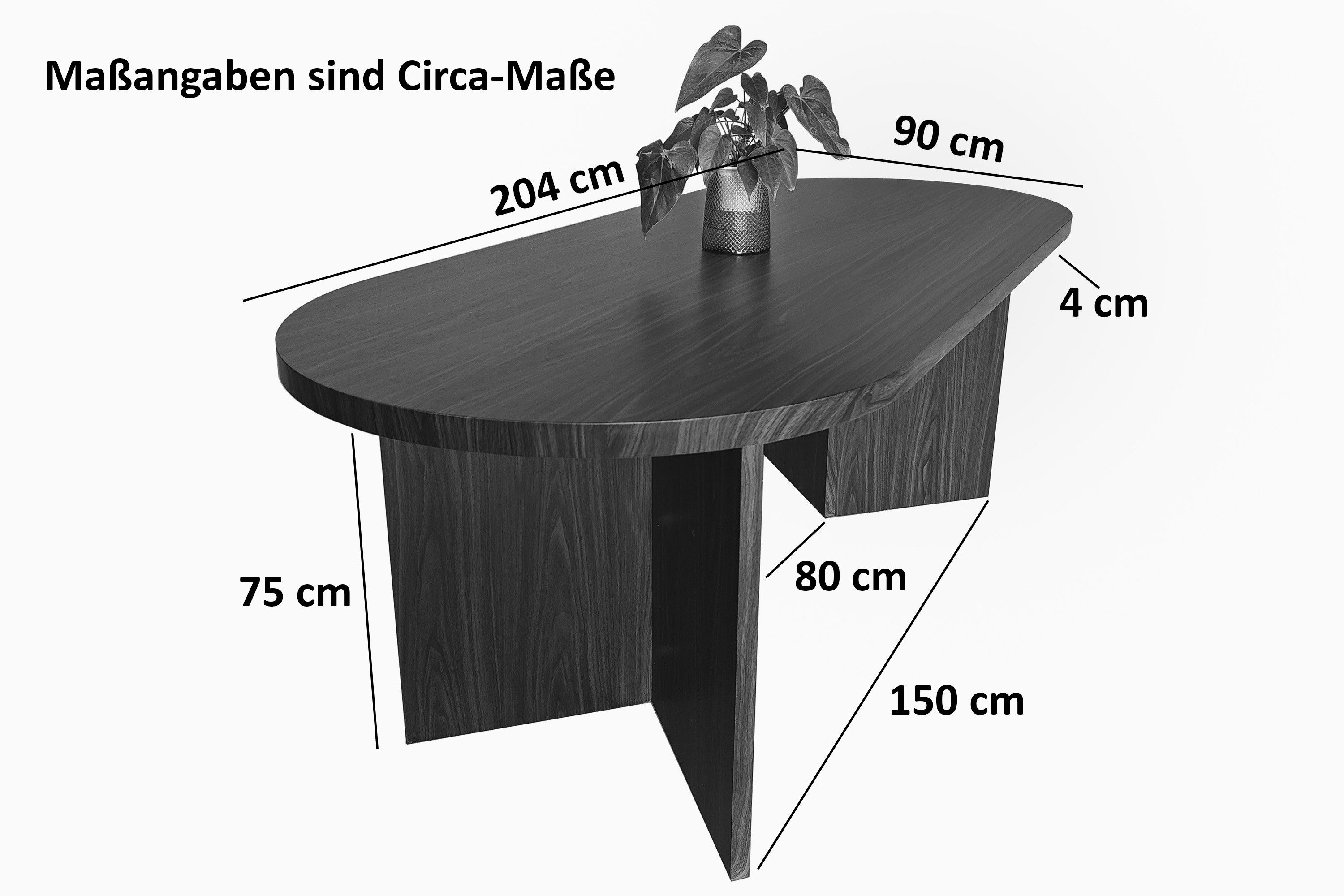 SAM® Esstisch Ova, ovale Tischplatte, V-Form, günstig online kaufen