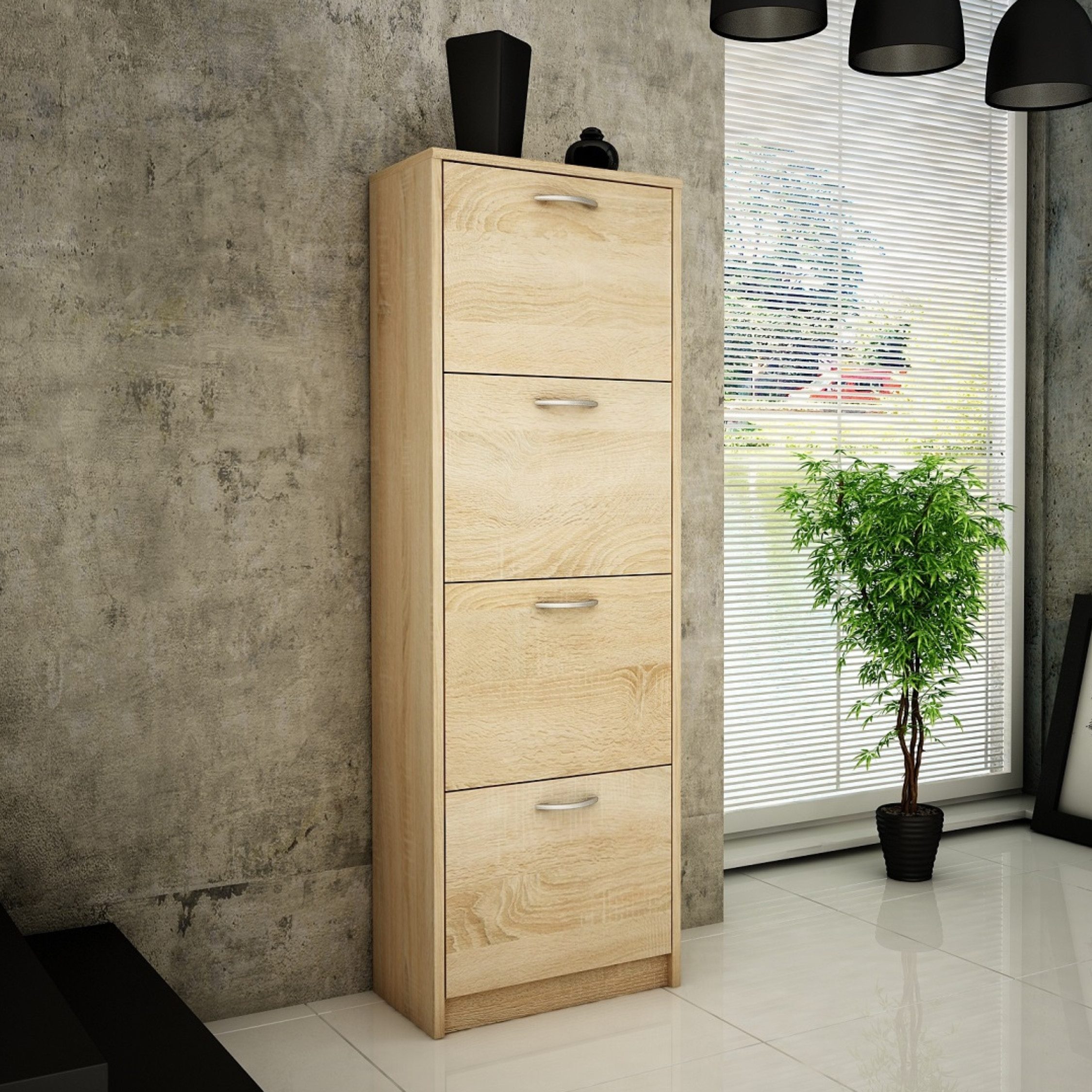 Home Collective Schuhschrank mit 4 aufklappbaren Schubladen, Schuhregal mit günstig online kaufen