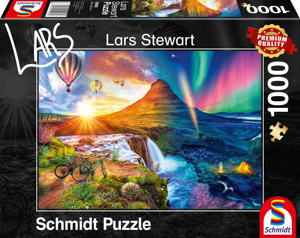 Schmidt Spiele Puzzle 1000 Teile Puzzle Lars Stewart Island Night and Day 59908, 1000 Puzzleteile