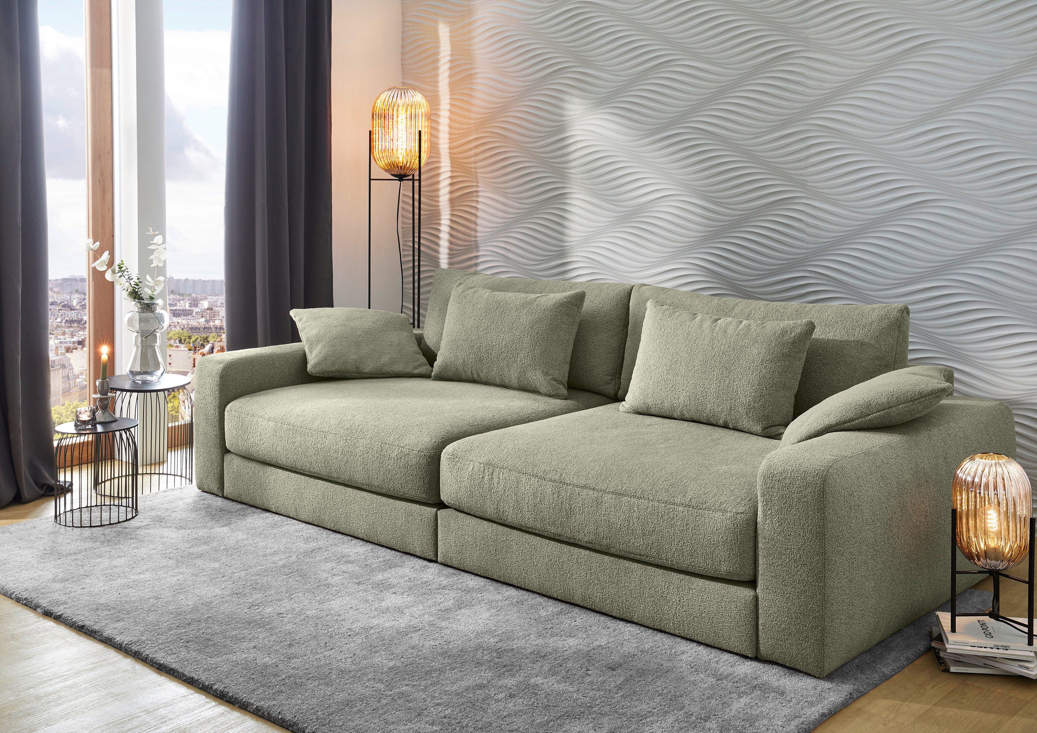 Jockenhöfer Gruppe Big-Sofa Milano XXL, B: 290 cm, Megasofa, Loungesofa, mit Zierkissen, Relaxfläche 120x240 cm, Federkern