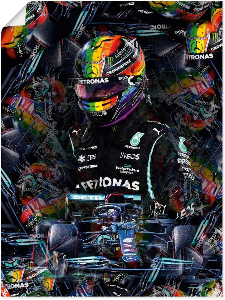 Artland Wandbild Sir Lewis Hamilton Motorsportlegende, Bilder von Männern (1  St), als Alubild, Leinwandbild, Wandaufkleber oder Poster in versch. Größen