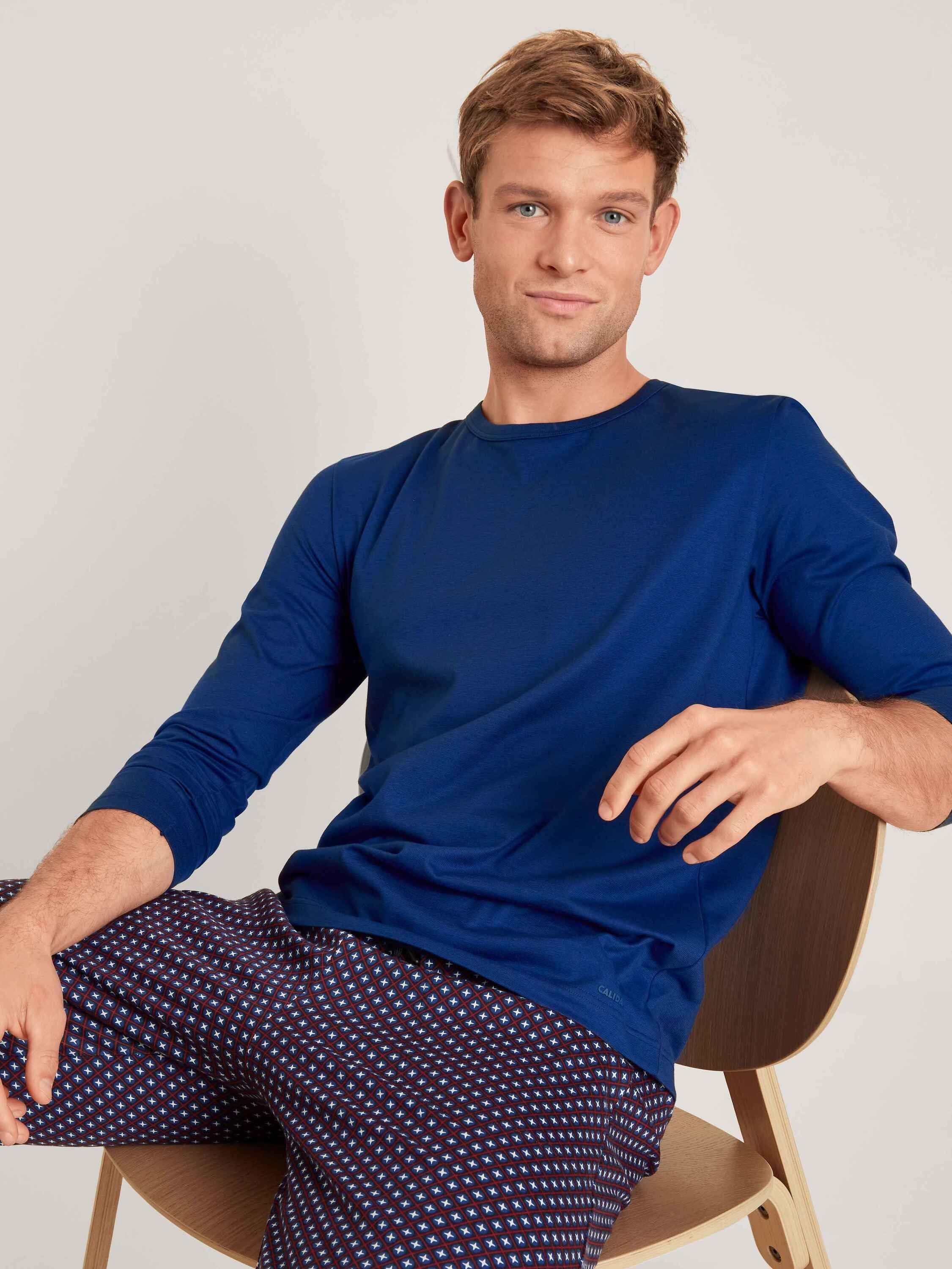 CALIDA Pyjamaoberteil Langarm-Shirt (1-tlg) sodalite blue | Schlafshirts