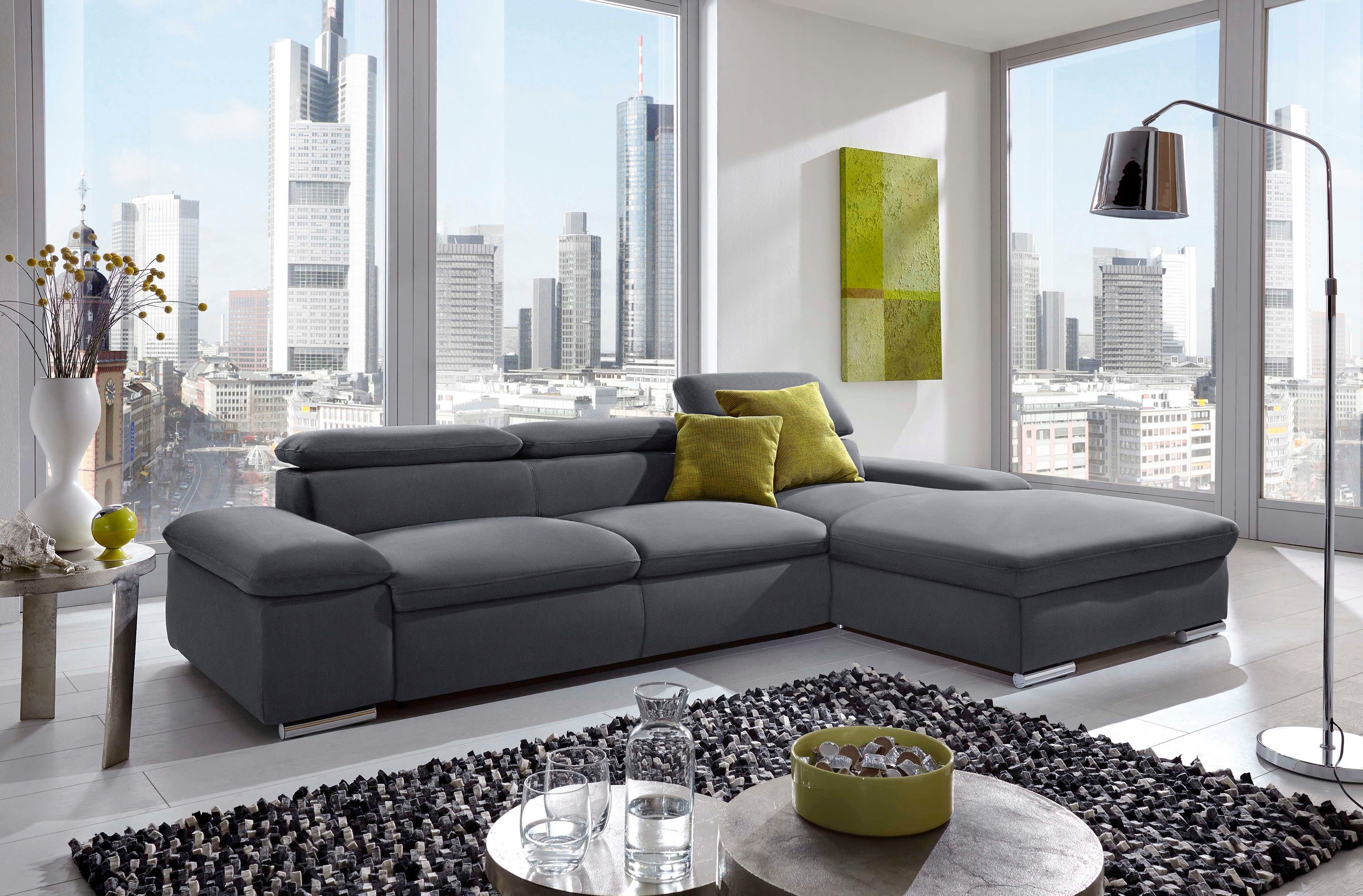 sit&more Ecksofa "Valantine L-Form, B: 286 cm" mit Arm- & Kopfteilverstellu günstig online kaufen