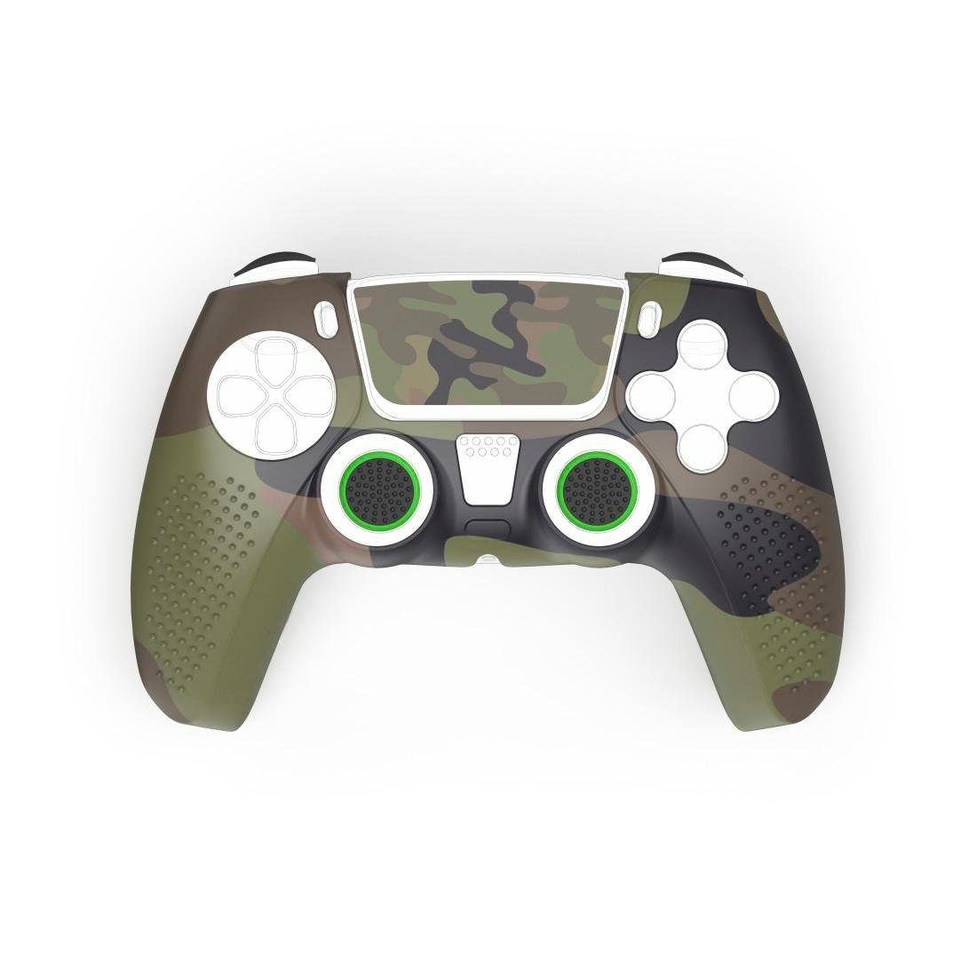 Hama 6in1-Zubehör-Set "Camouflage" für PlayStation 5 Controller Gaming-Controller | PS5-Controller