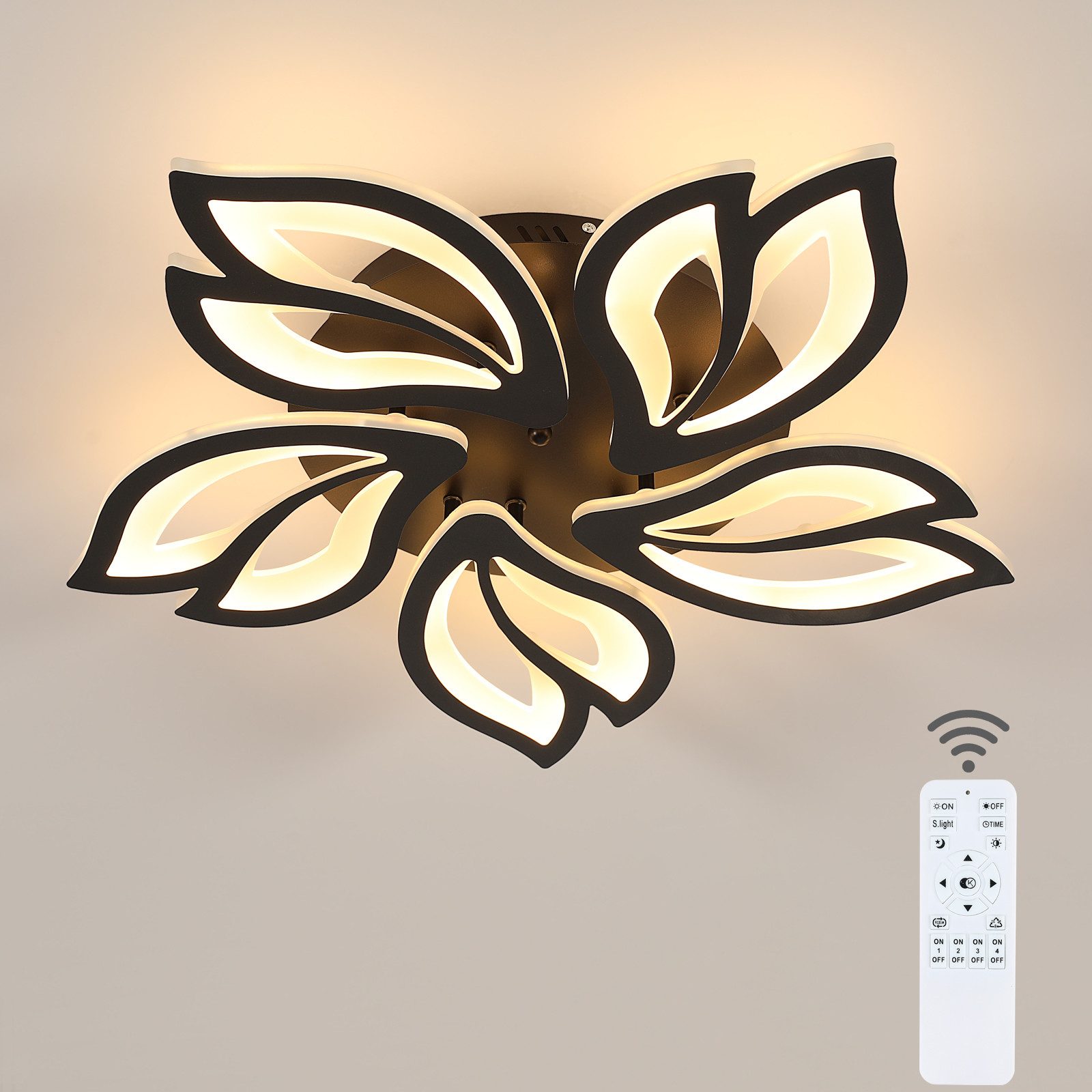 Goeco Deckenleuchte Blütenförmige Acryl-LED-Deckenleuchte, 45W, Stufenlose günstig online kaufen