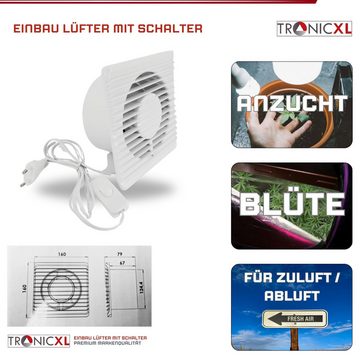 TronicXL Radialventilator 125mm Abluft Zuluft Grow Lüfter Ventilator Für Grow Box Zelt Schrank