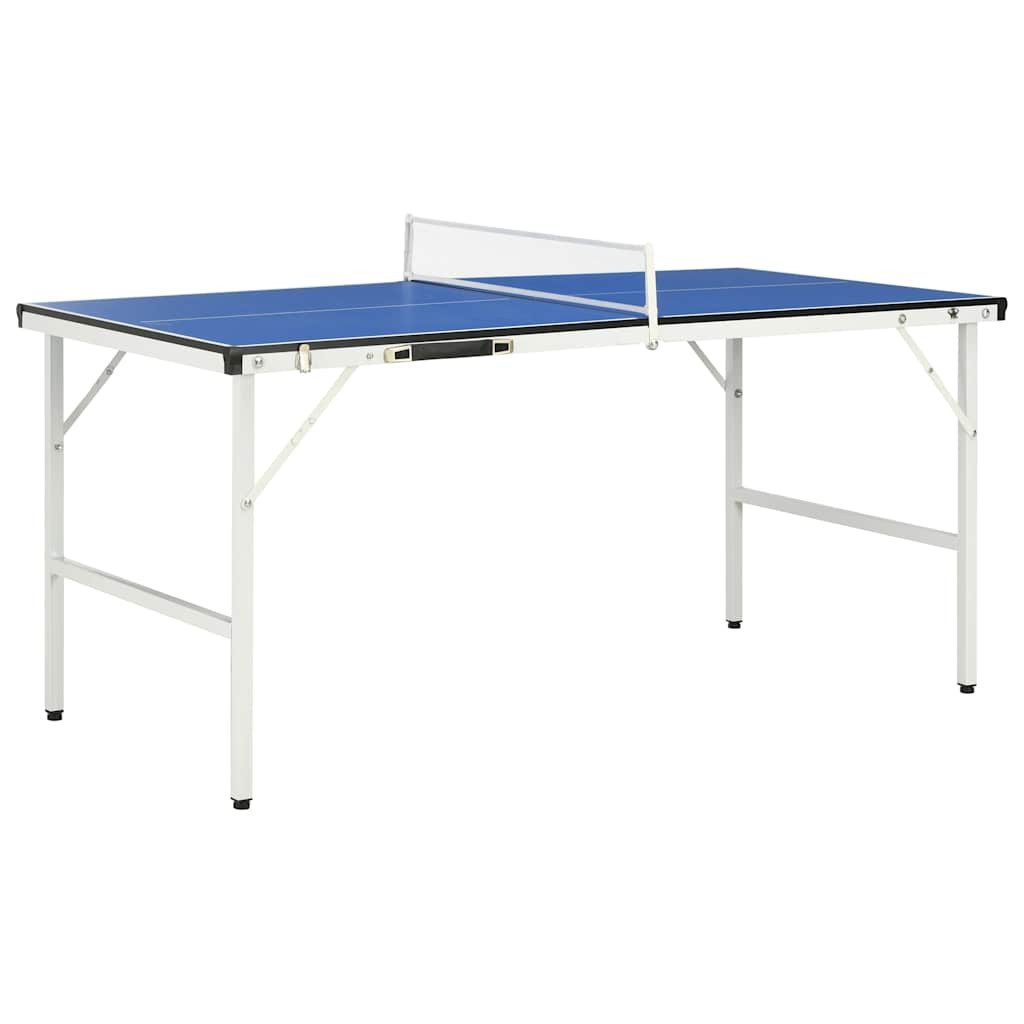 Mini-Tischtennisplatte 5-Fuß-Ping-Pong-Tisch mit Netz 152 x 76 x 66 cm Blau