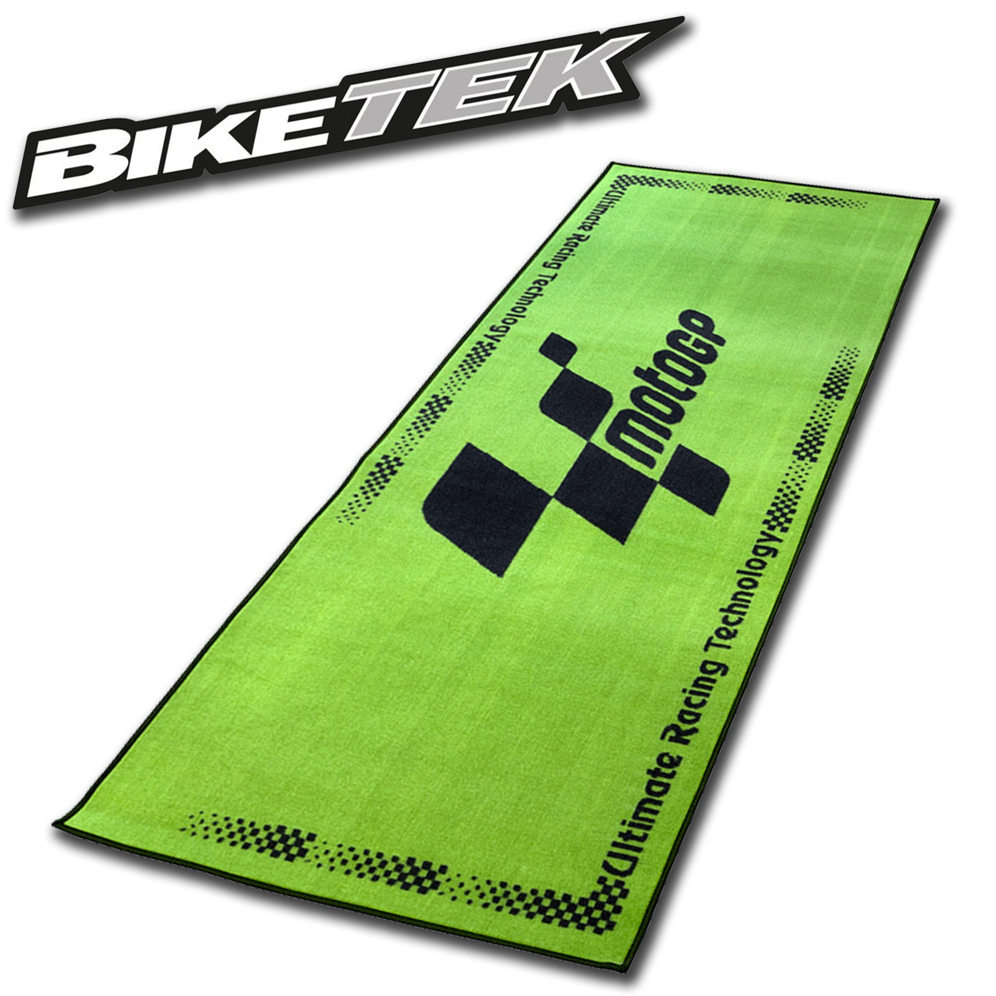 Biketek Designteppich BikeTek Motorradteppich Moto GP Logo Grün Schwarz