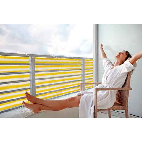 Floracord Balkonsichtschutz BxH: 500x90 cm, gelb/weiß