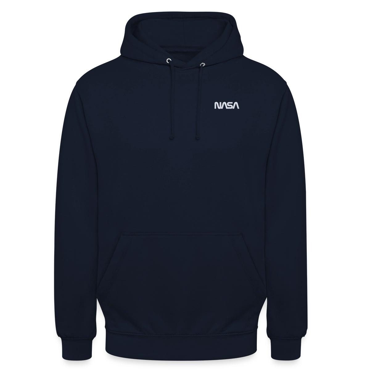 Hoodie Nasa Logo Klein Weiß Stick Unisex Hoodie