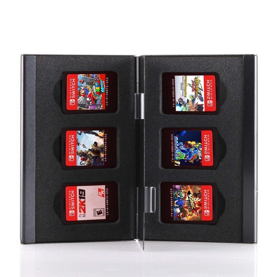 IBETTER Spielekonsolen-Tasche Kartenhülle für Nintendo Switch Spiele Prämie  Game Card Case für Nintendo Switch, tragbar und dünn, Aluminium Schutzhülle  Aufbewahrungsbox Spiele Tasche für 6 Spiele, Nintendo Switch Card Case