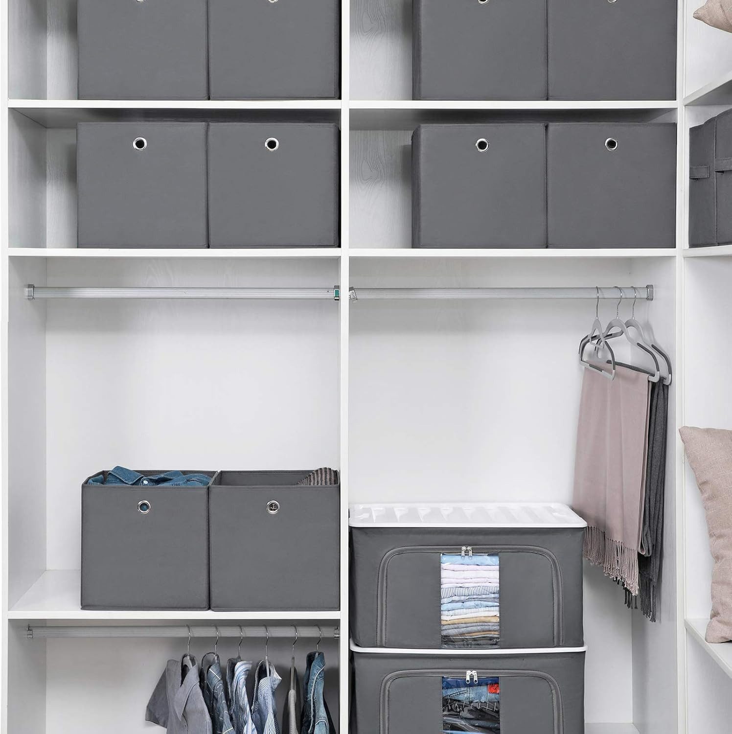 BlingBin Faltbox Aufbewahrungsbox faltbare Stoffbox Aufbewahrungskorb mit Griff (10er Set, 10 St., 32×32×32 cm), für Regal, Spielzeug,Kinderzimmer,Büro & Hausha – Bild 3 von 5