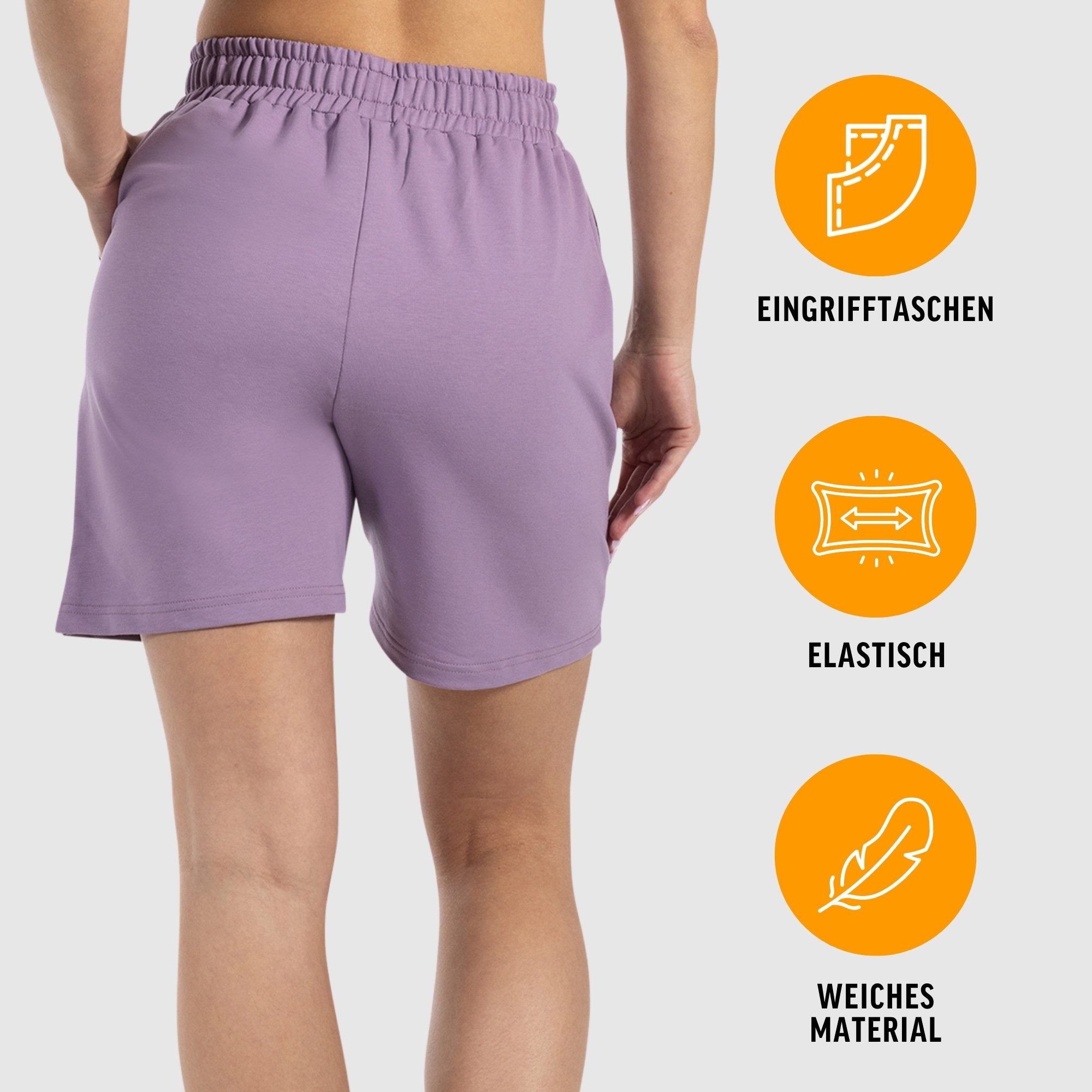 Smilodox Shorts Nurya, Bequeme Freizeithose, weiches Material, seitliche Taschen Elastischer Bund, Sommer Hose Alltag Homewear Sport entspannte Outfits