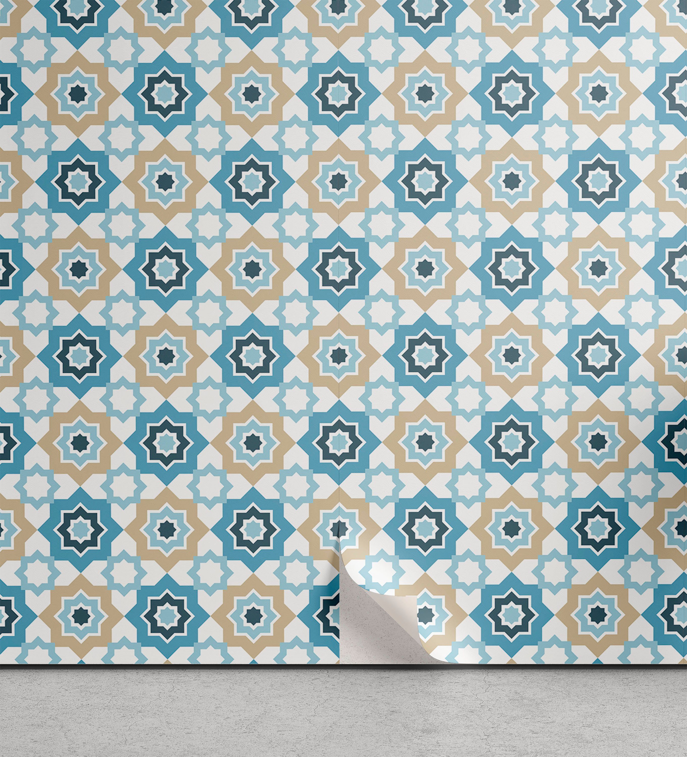 Abakuhaus Vinyltapete selbstklebendes Wohnzimmer Küchenakzent, marokkanisch Oriental Stern Motive